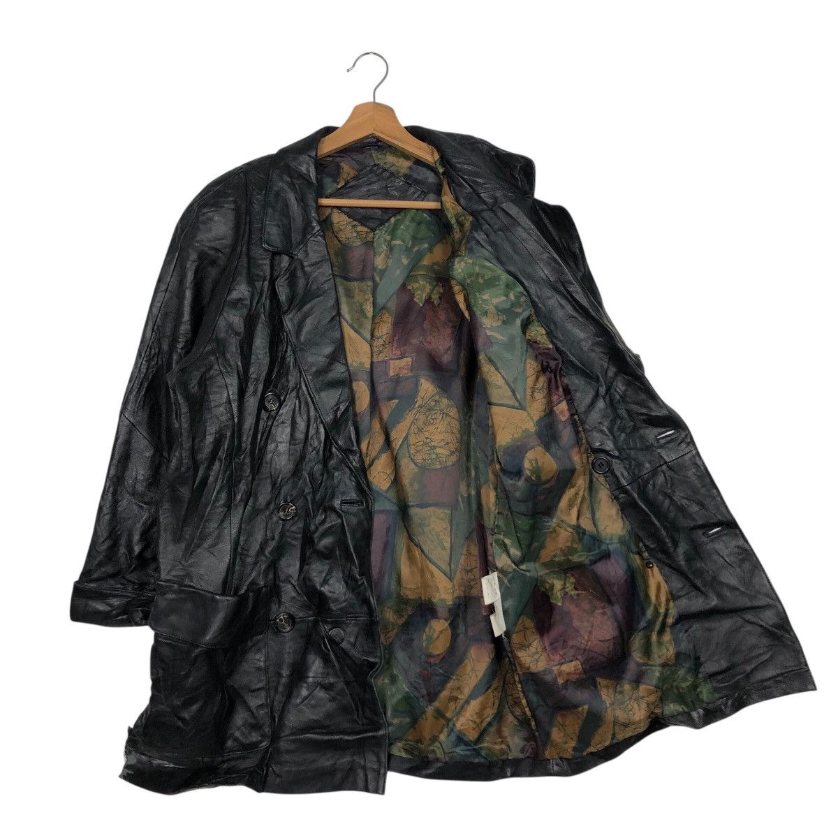 Japanese Brand Artisanal Crinkled Leather Trench Map Lining Issey Miyake Size US M / EU 48-50 / 2 - 12 Thumbnail