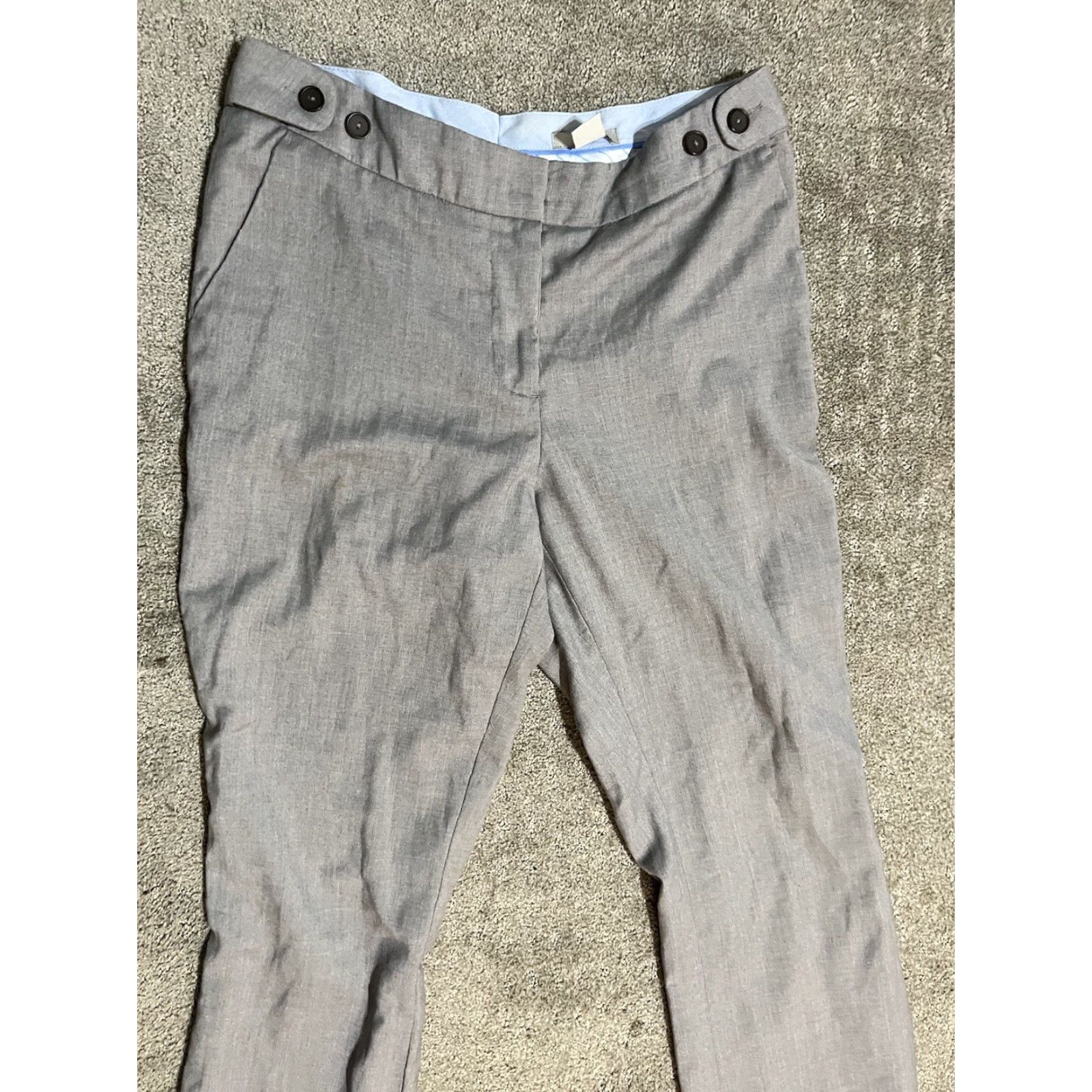 H&M VINTAGE H&M Womens Pants Chino Skinny Leg Mid Rise Size 8 Light Gray Cotton Blend Casual Women Size 30" / US 8 / IT 44 - 2 Thumbnail