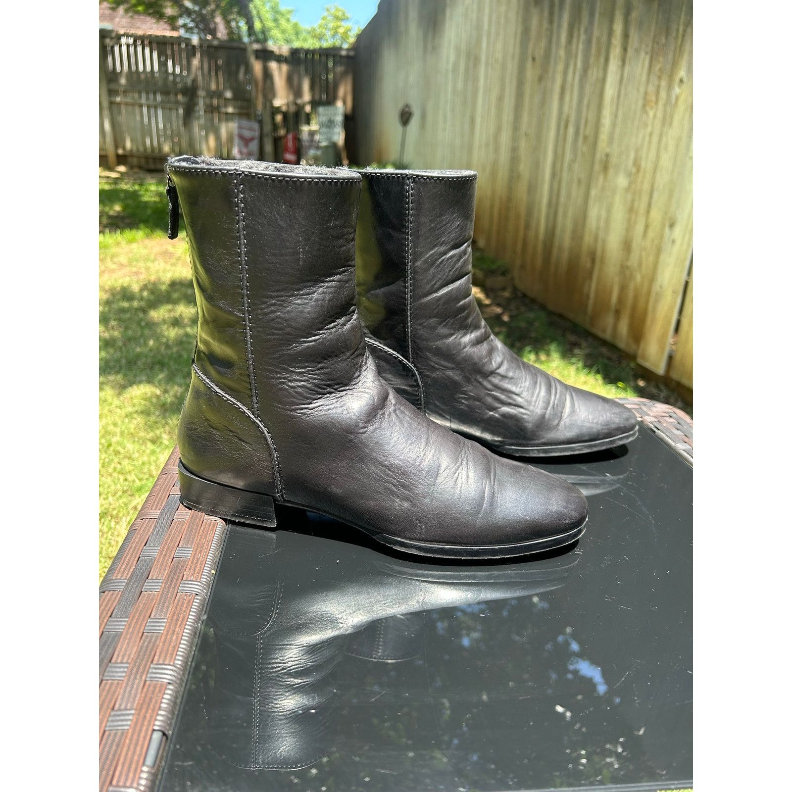 Homer Homers Artisan Back-Zip Ankle Boot Black Leather Size US 8.5 / IT 38.5 - 9 Thumbnail