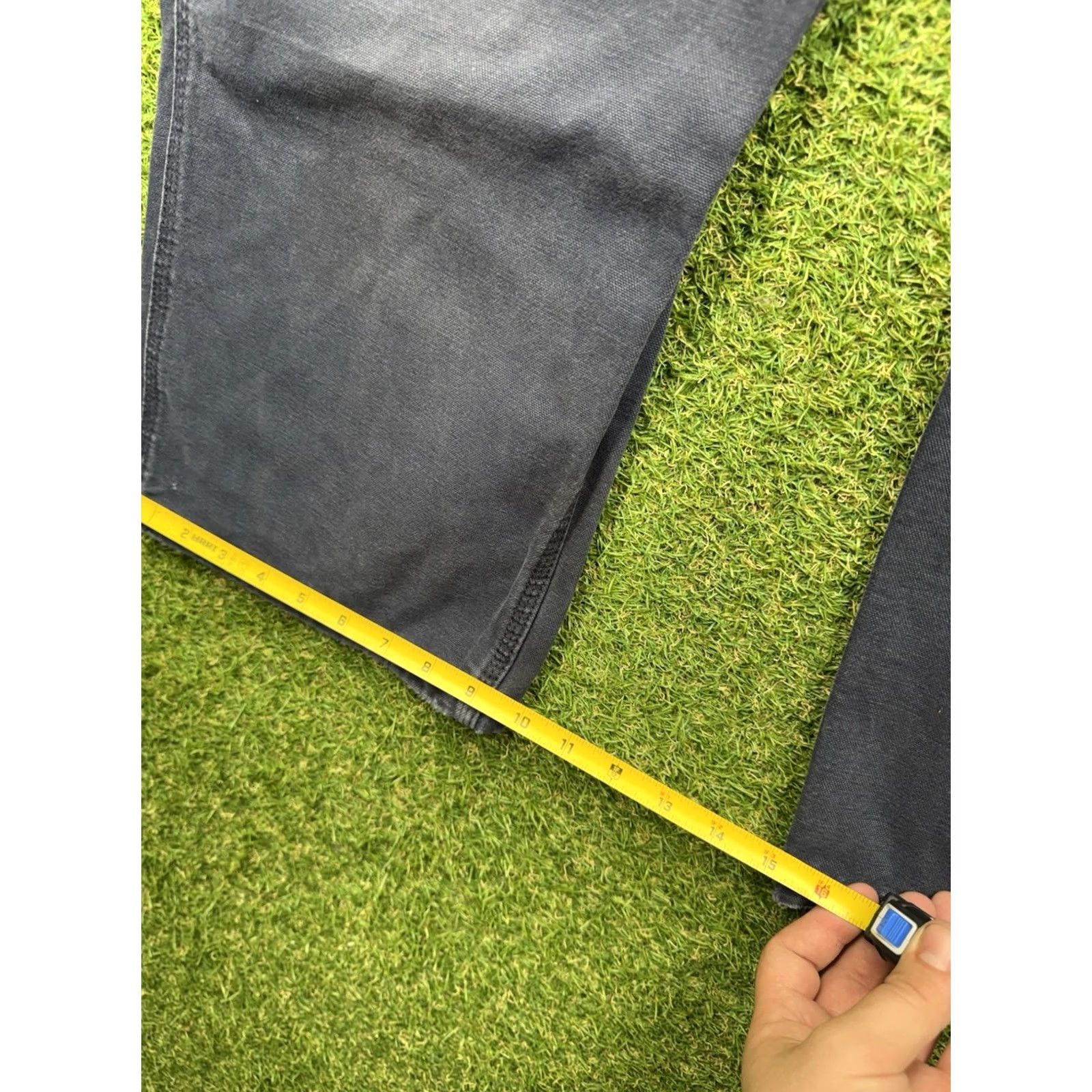 Carhartt VINTAGE Carhartt Carpenter Pants Mens 38x28 Duck Canvas Dungaree Fit Workwear B11 MDT Blue Denim Canvas Jeans Relaxed Regular Boys Mens Size US 38 / EU 54 - 3 Thumbnail