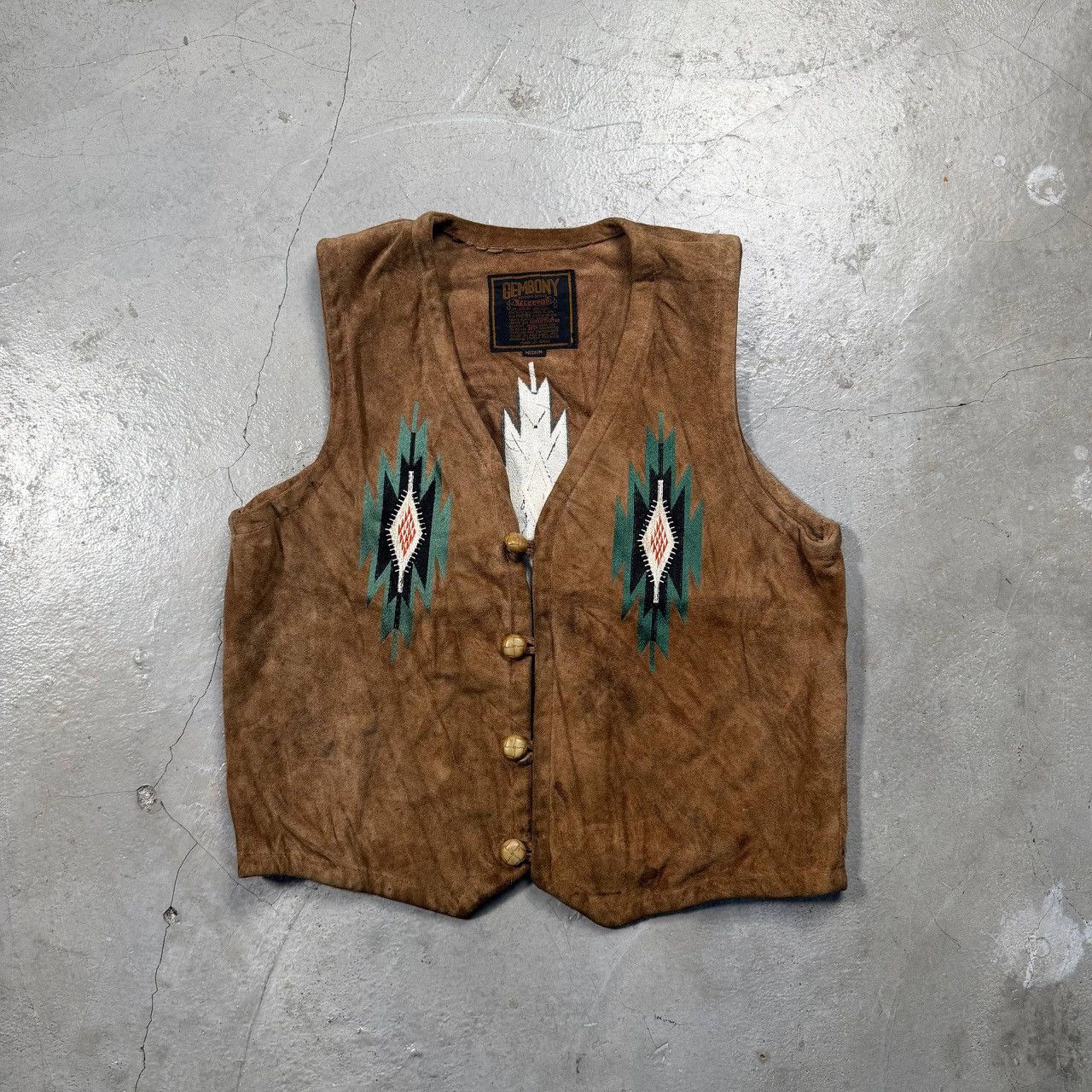 Other Vintage Gembony Suede Leather Southwestern Western Vest Size US M / EU 48-50 / 2 - 1 Thumbnail