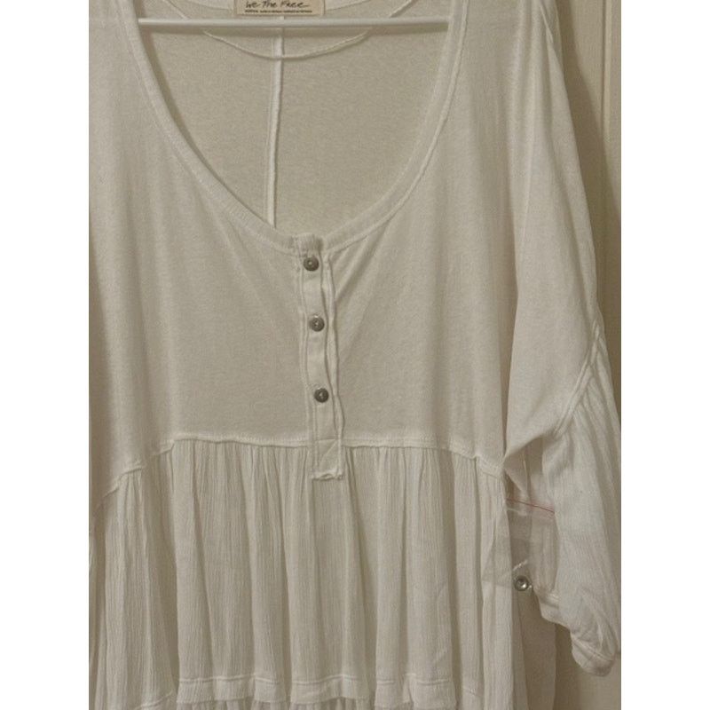 Free People NWT Free People We The Free Skye Tunic Tee Too Dress White M Size M / US 6-8 / IT 42-44 - 3 Thumbnail