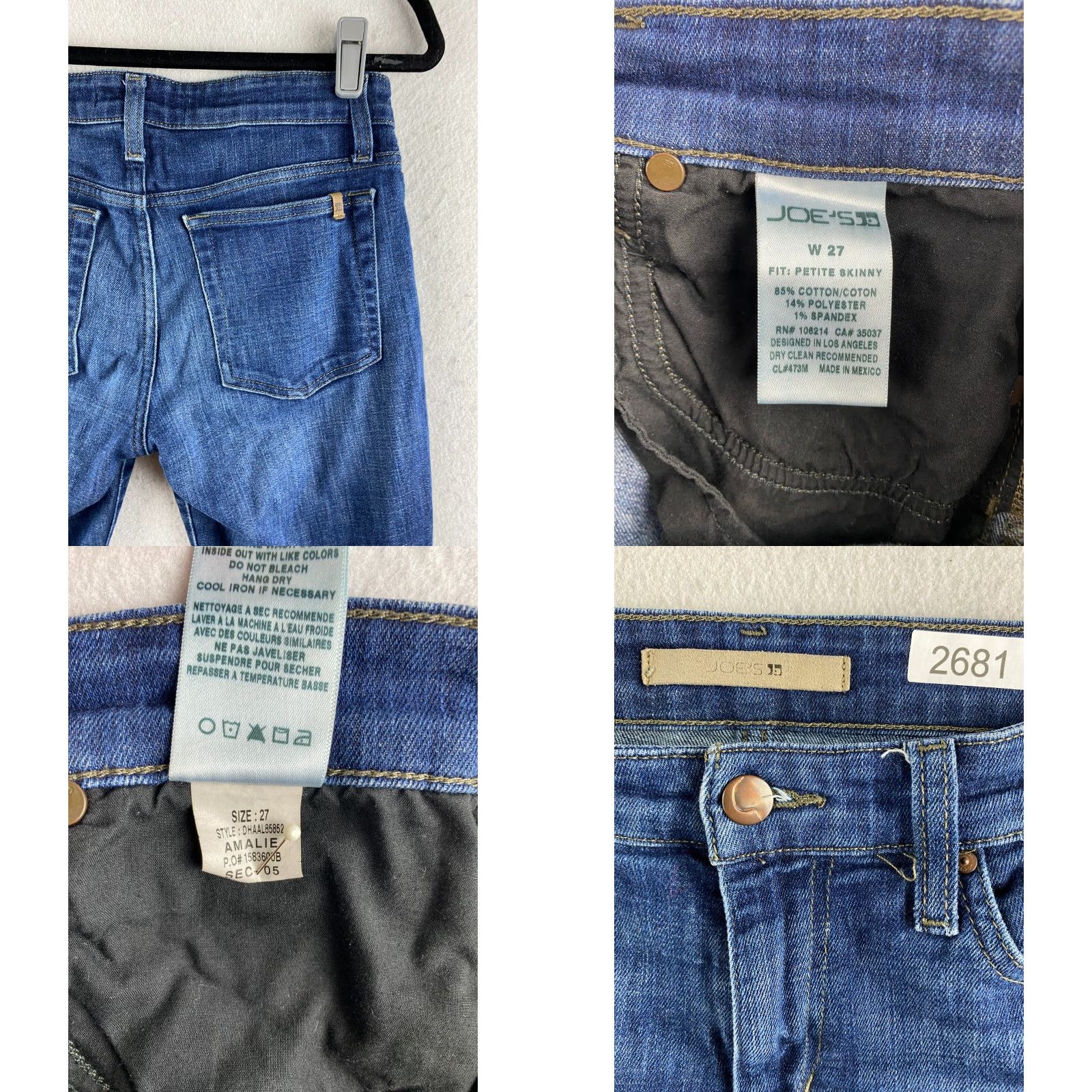 Vintage Joe's Jeans Jeans Womens 27 Blue Amalie Petite Skinny Distressed Denim Pockets 5-Pocket Blue Jeans Womens Petites Modern Denim Distressed Pockets 27 Size 27" / US 4 / IT 40 - 11 Thumbnail