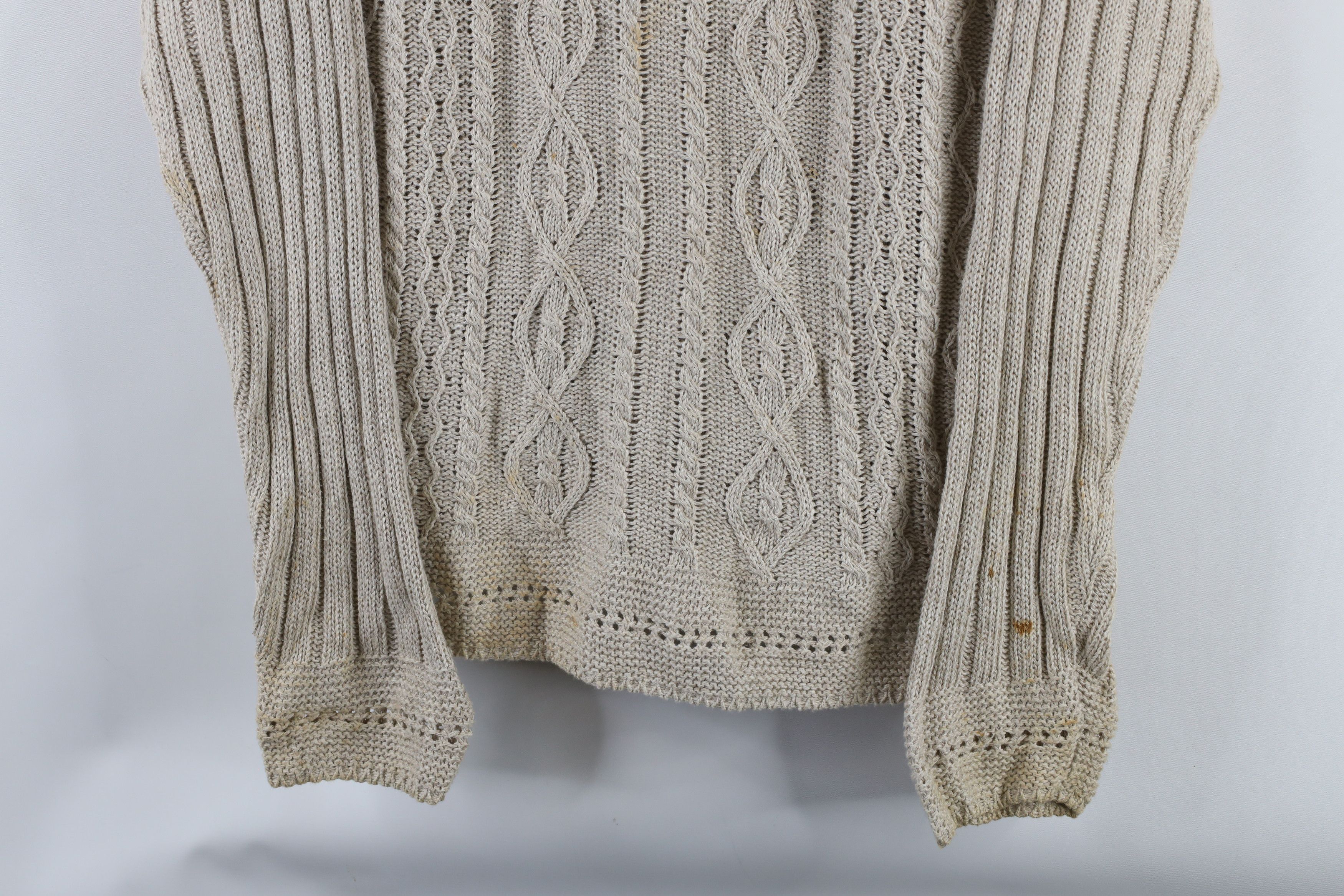 Esprit × Vintage Vintage 90s Esprit Blend Chunky Cable Knit Fisherman Sweater Size L / US 10 / IT 46 - 3 Thumbnail