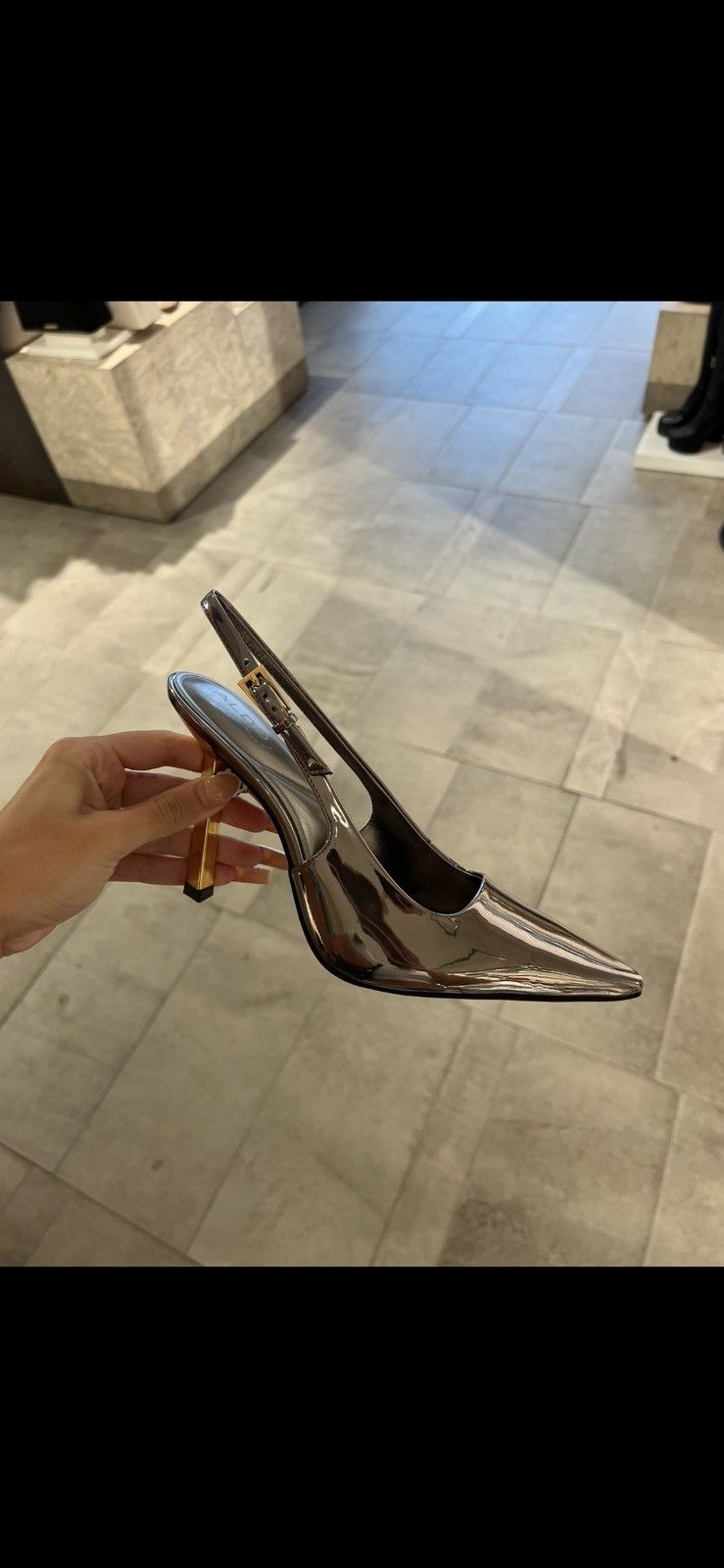 Aldo ALDO Chrome Slingback Heels Size US 8.5 / IT 38.5 - 1 Thumbnail