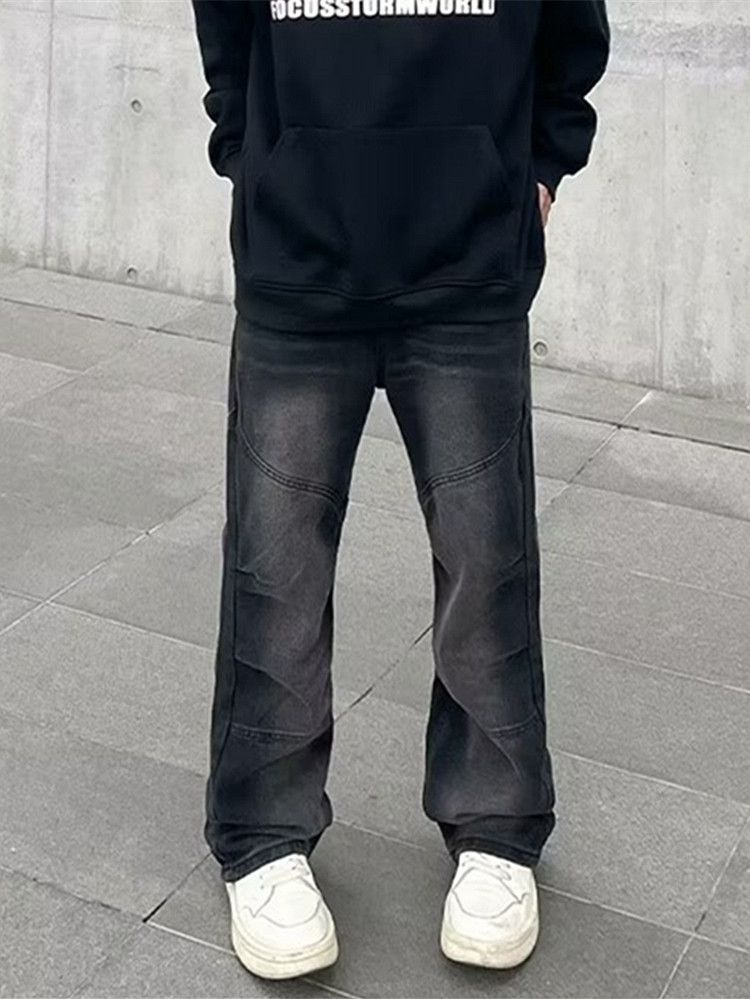 Japanese Brand Y2K Vintage Black Pleated Stacked Baggy Jeans Size US 34 / EU 50 - 3 Thumbnail