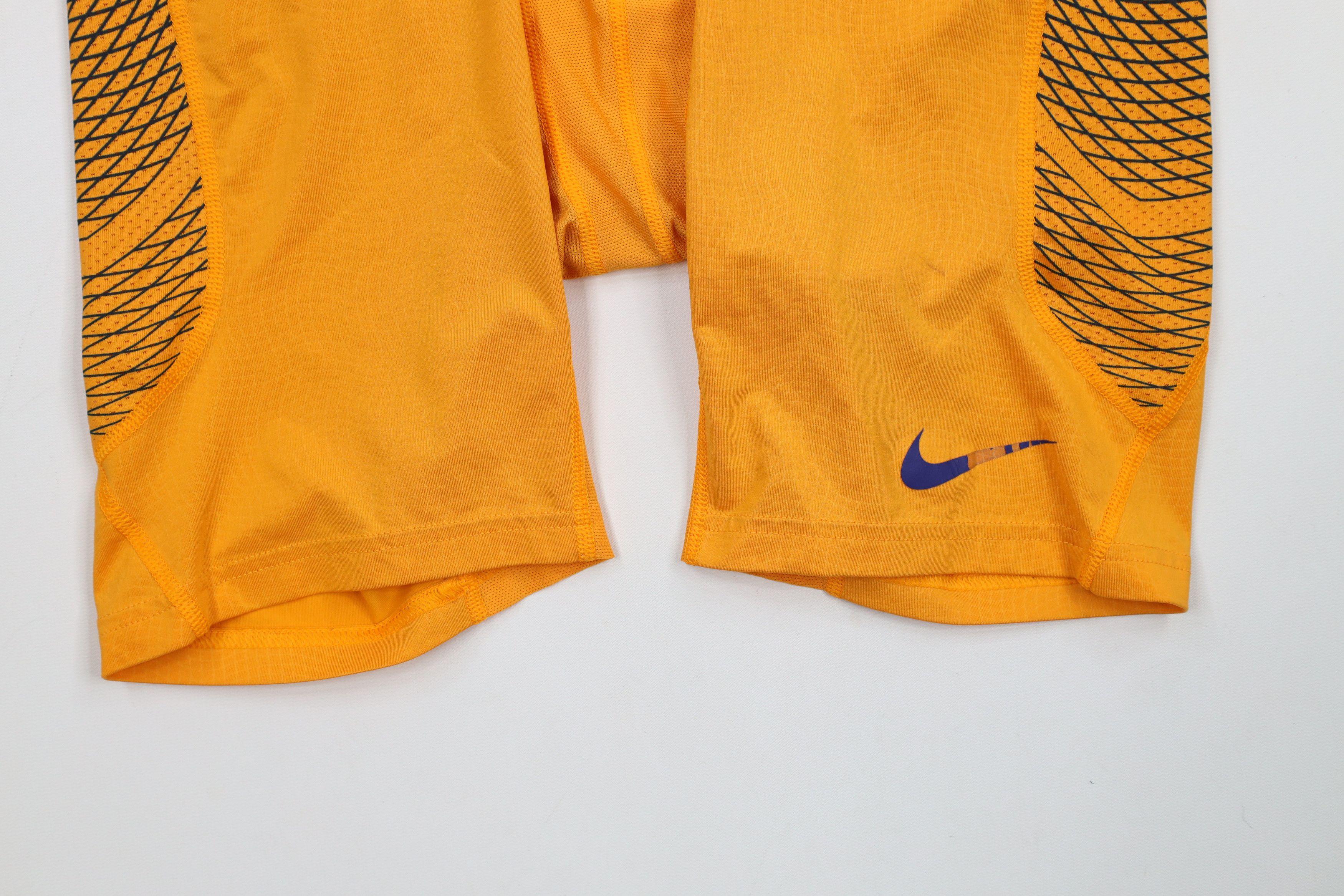 Nike × Vintage Nike Pro Combat Spandex Training Shorts Half Tights Orange Size US 36 / EU 52 - 4 Thumbnail