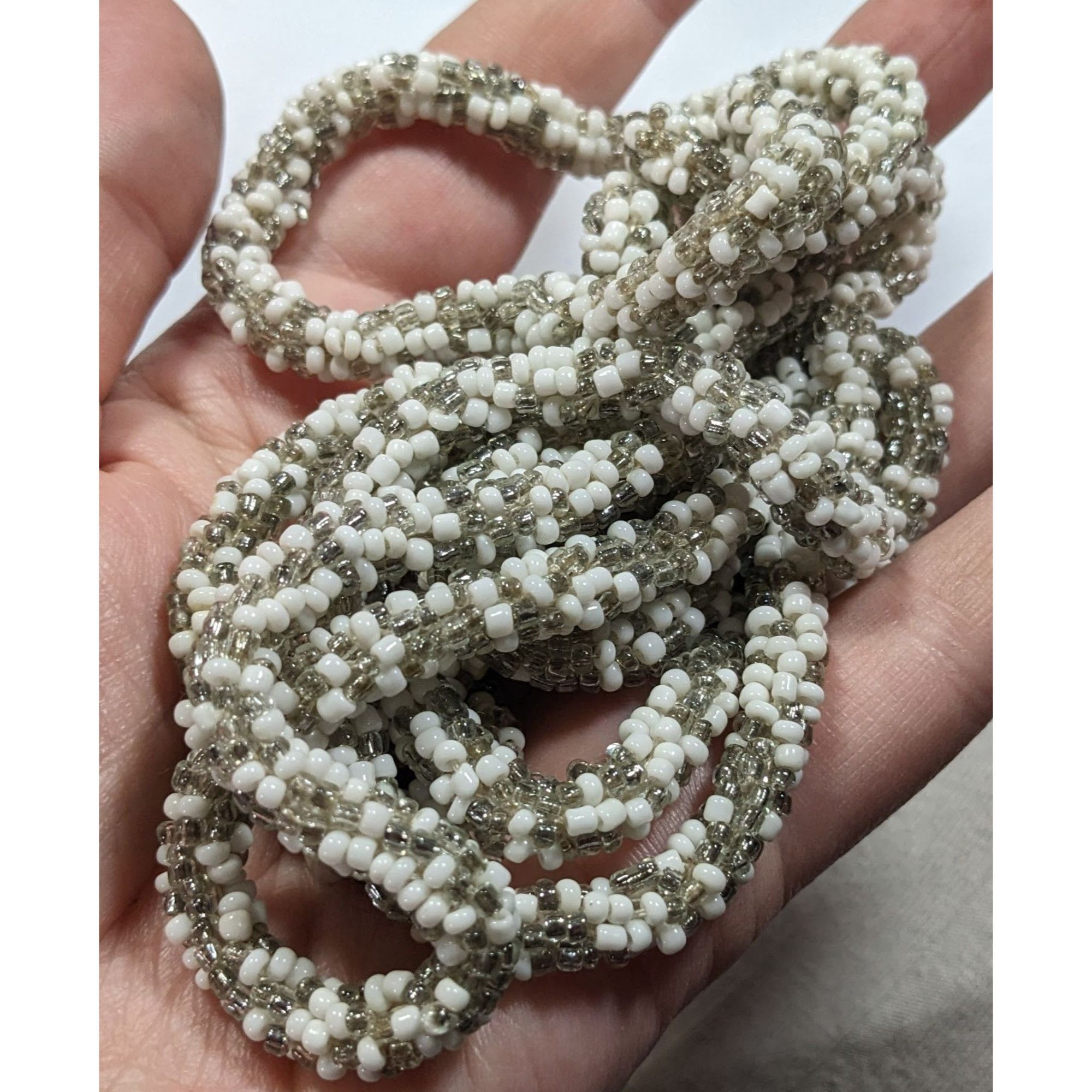 Other Grey And White Glass Beaded Rope Necklace Size ONE SIZE - 4 Thumbnail