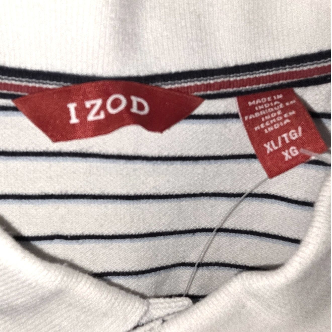 Izod Izod White Polo Shirt XL with Black Stripes Size US XL / EU 56 / 4 - 5 Thumbnail