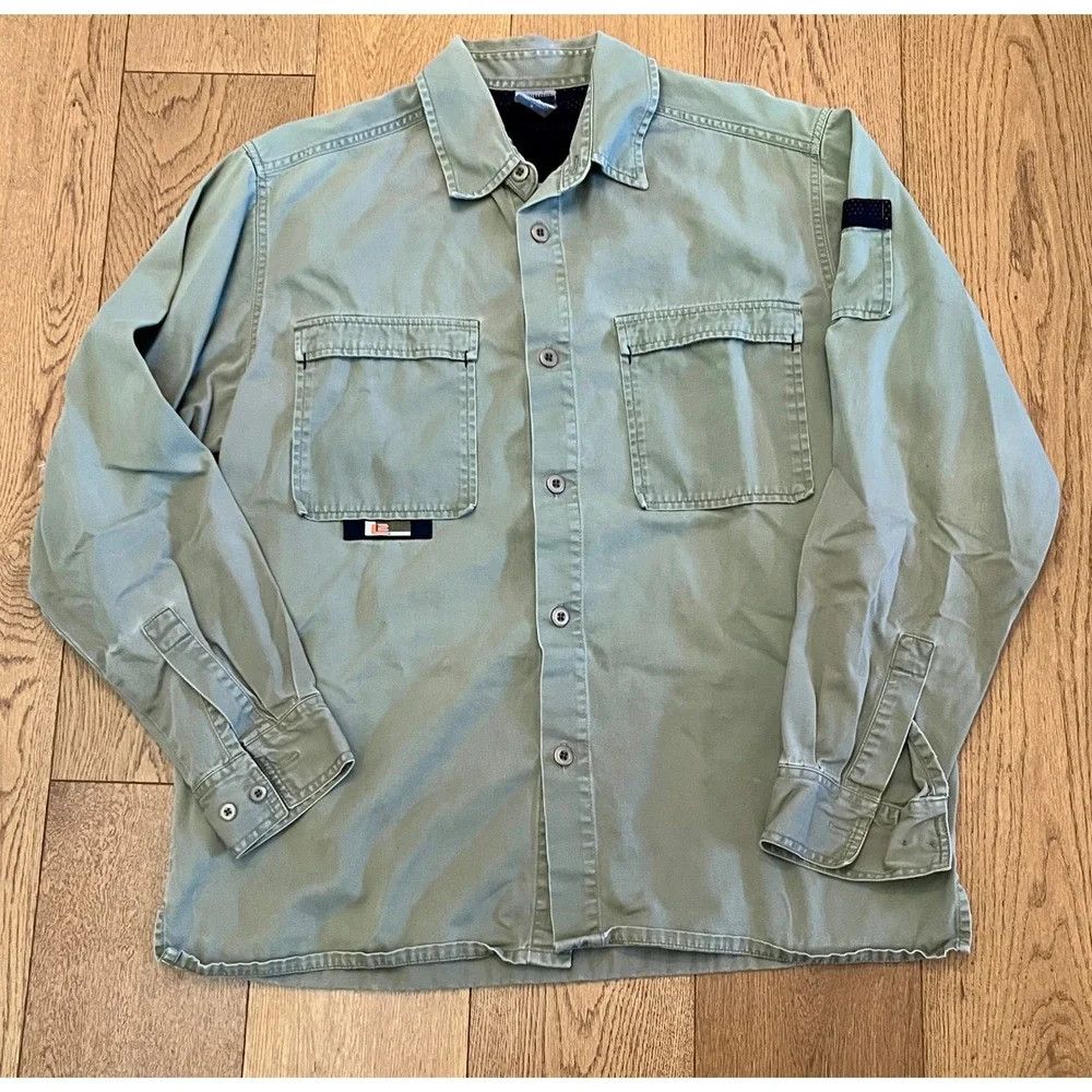Levi's Vintage Clothing Vintage 90s Levis L2 Heavy Utility Work Shirt Olive Green L Size US L / EU 52-54 / 3 - 2 Thumbnail