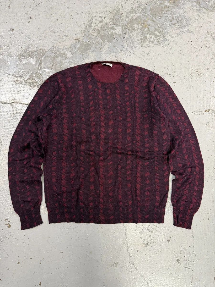 Dries Van Noten Red Bordeaux Contemporary Sweater