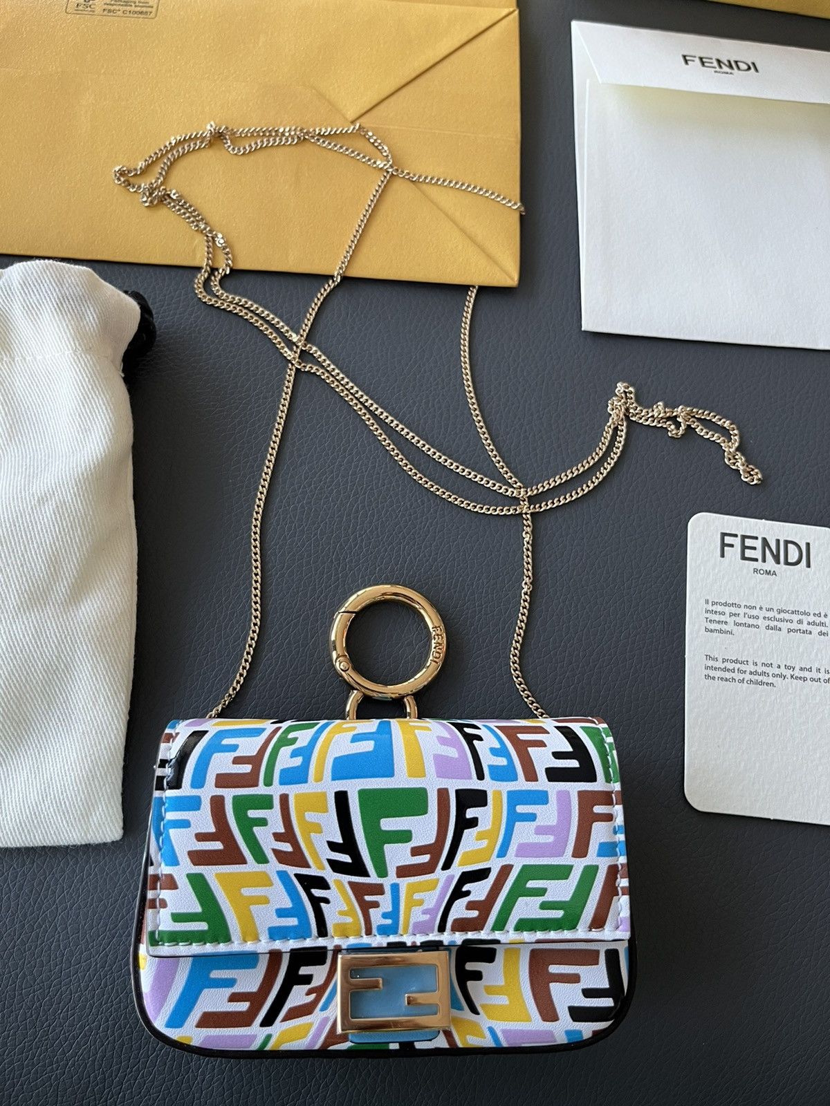image of Fendi Super Runway Mini Bouquet Charm Bag , Men's