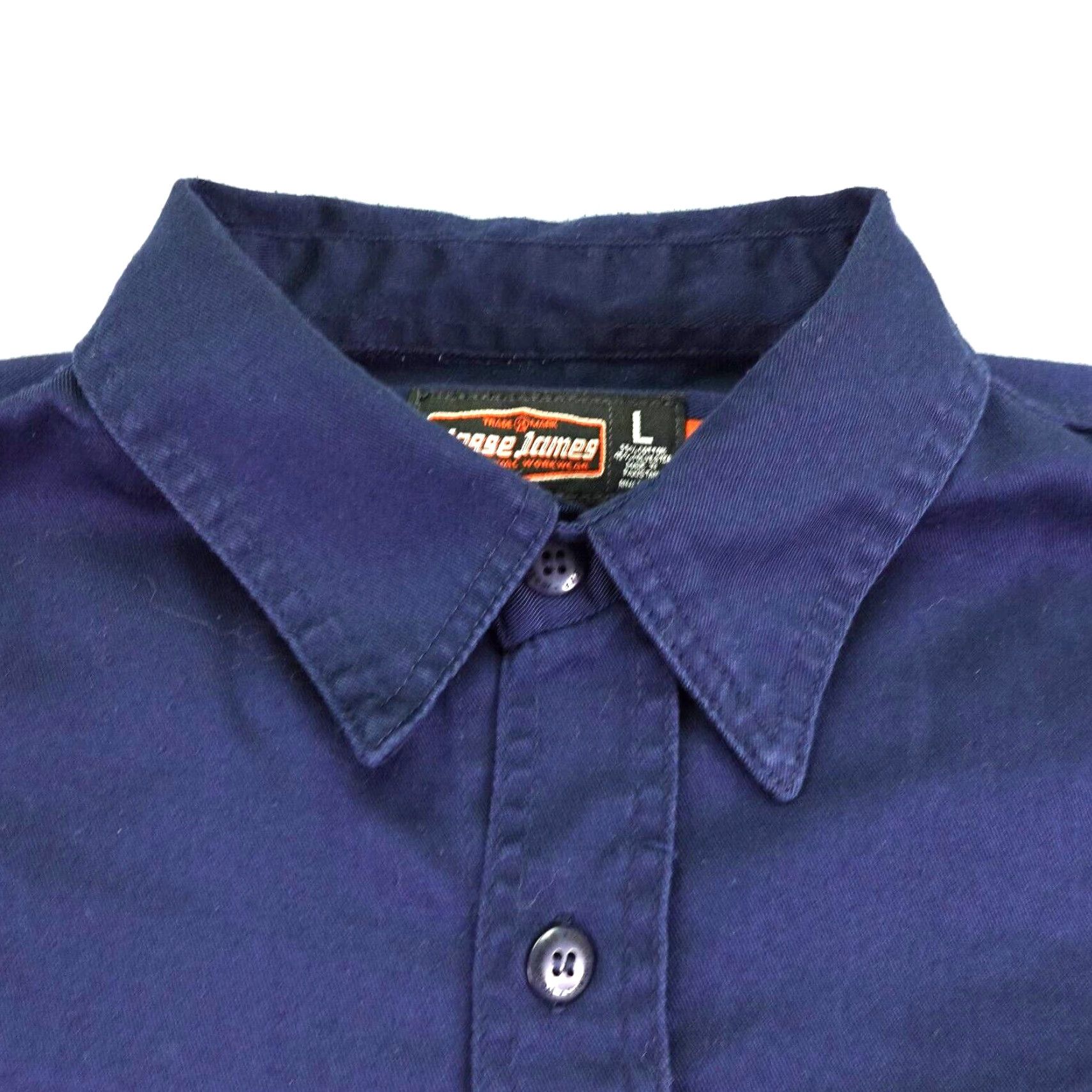 Vintage Jesse James Shirt Mens L Blue Twill Button-Up Casual Workwear Shirt Size US L / EU 52-54 / 3 - 2 Thumbnail