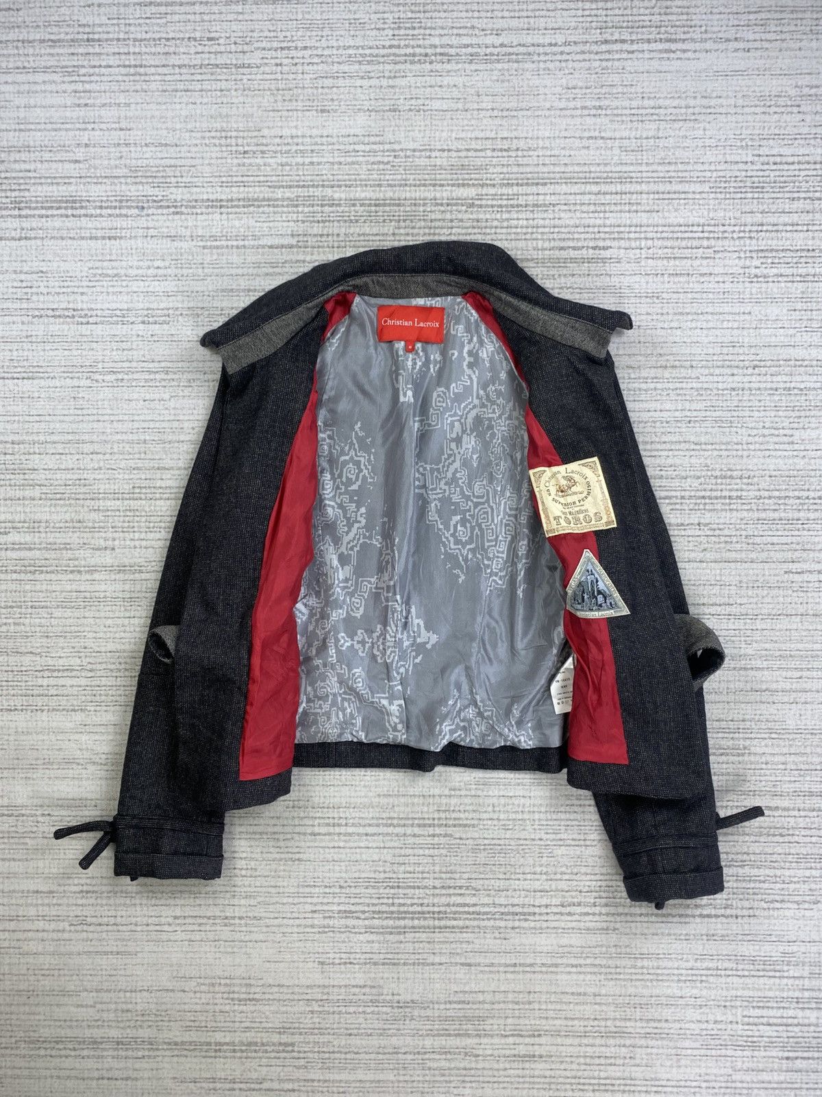 Christian Lacroix × Vintage Vintage Christian Lacroix With Belted Wool Rare Jacket Size S / US 4 / IT 40 - 5 Thumbnail