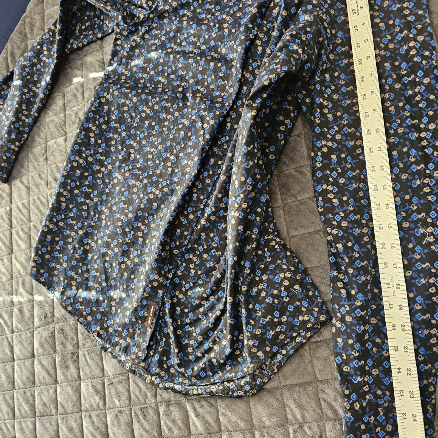 Michael Kors Michael Kors Button-Up Shirt Large Blue Midnight Long Sleeve Allover Print Floral Classic Button-Up Mens Regular Size L Color Black Size US L / EU 52-54 / 3 - 6 Thumbnail