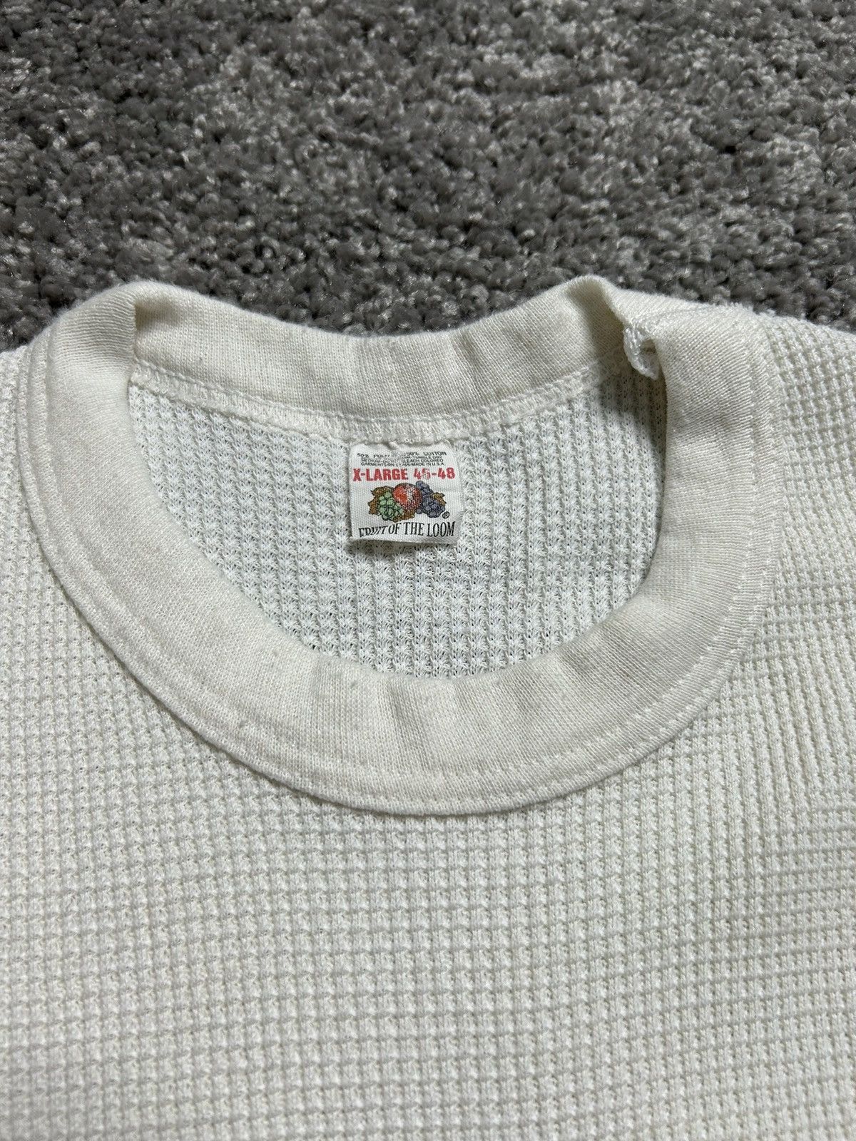 Fruit Of The Loom × Vintage Vintage 80s Fruit of the Loom Waffle Thermal Made in USA Size US XL / EU 56 / 4 - 4 Thumbnail