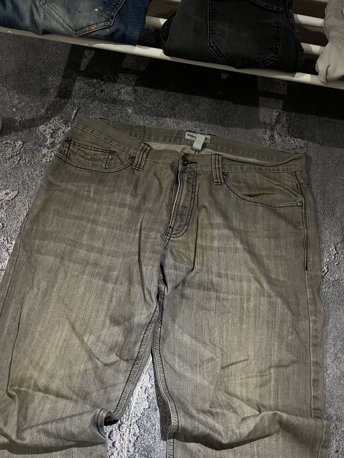 Japanese Brand Archival Dirty Washed Jean Baggy / Faded Streetwear Y2K Size US 38 / EU 54 - 3 Thumbnail