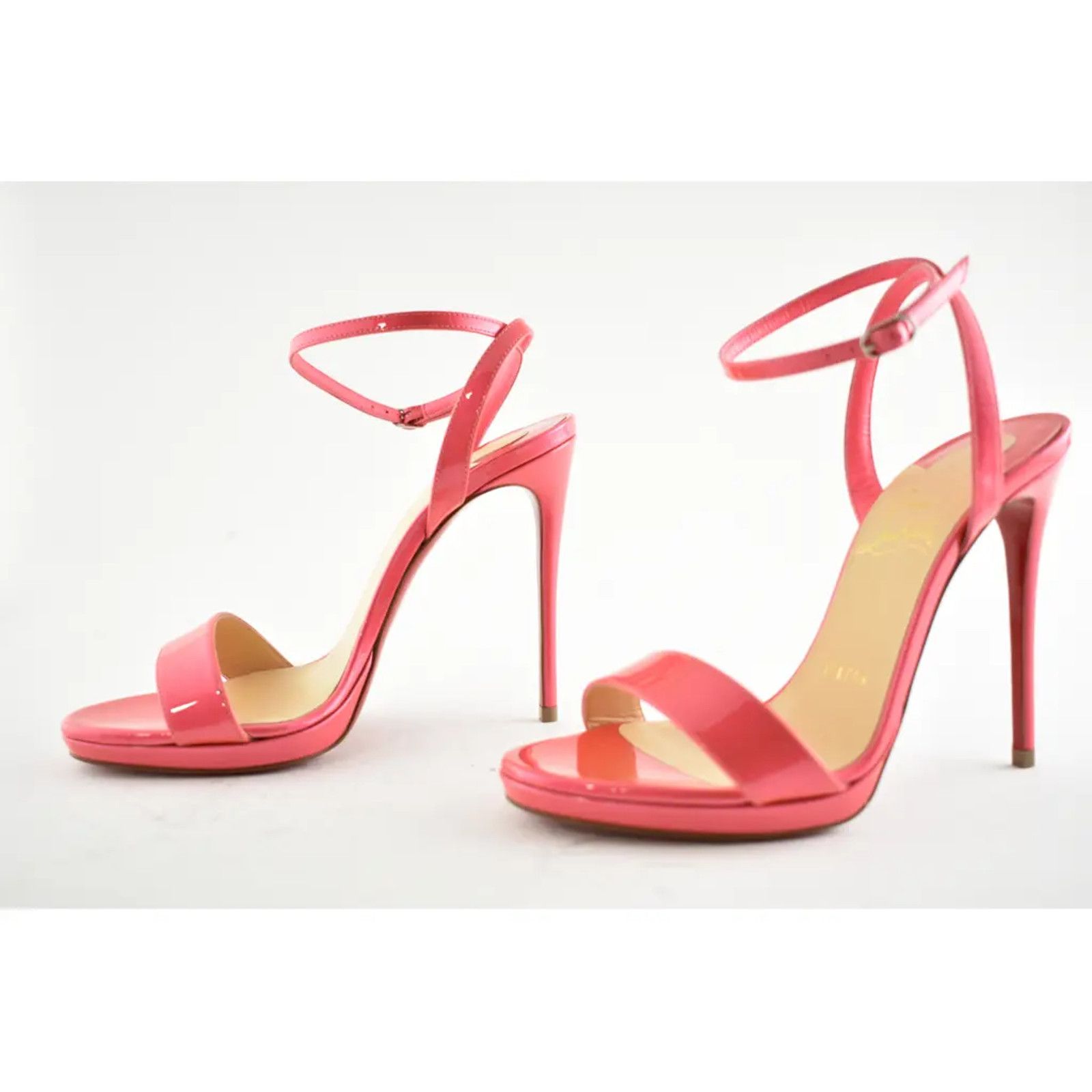 Christian Louboutin Loubi Queen 120 Florida Pink Ankle Strap Sandal Heel Pump 35 Size US 5 / IT 35 - 9 Thumbnail
