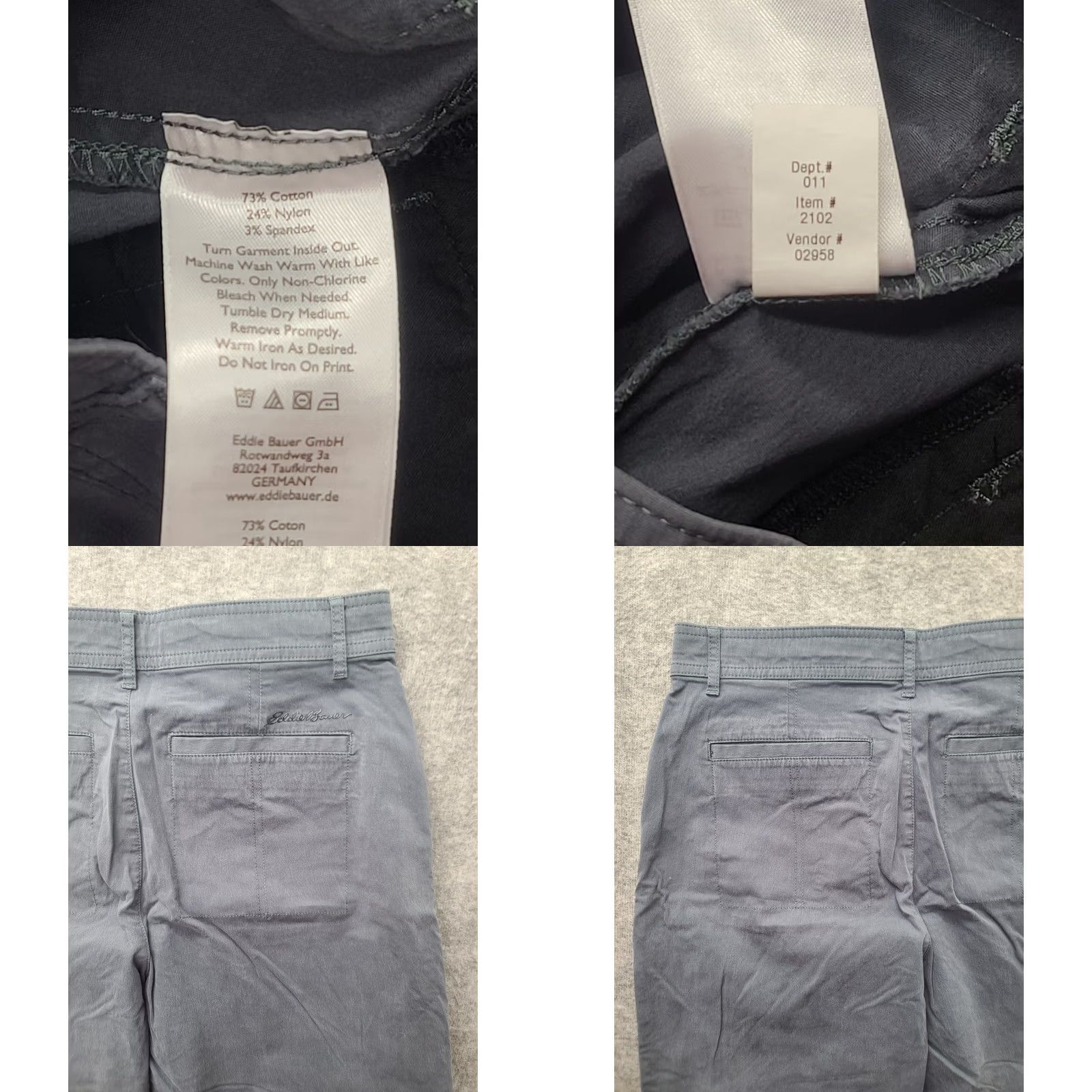 Eddie Bauer Eddie Bauer Capris Womens 8 Capri Pants Flat Front Twill Cotton Nylon Spandex 24 Inseam Gray Size ONE SIZE - 8 Thumbnail