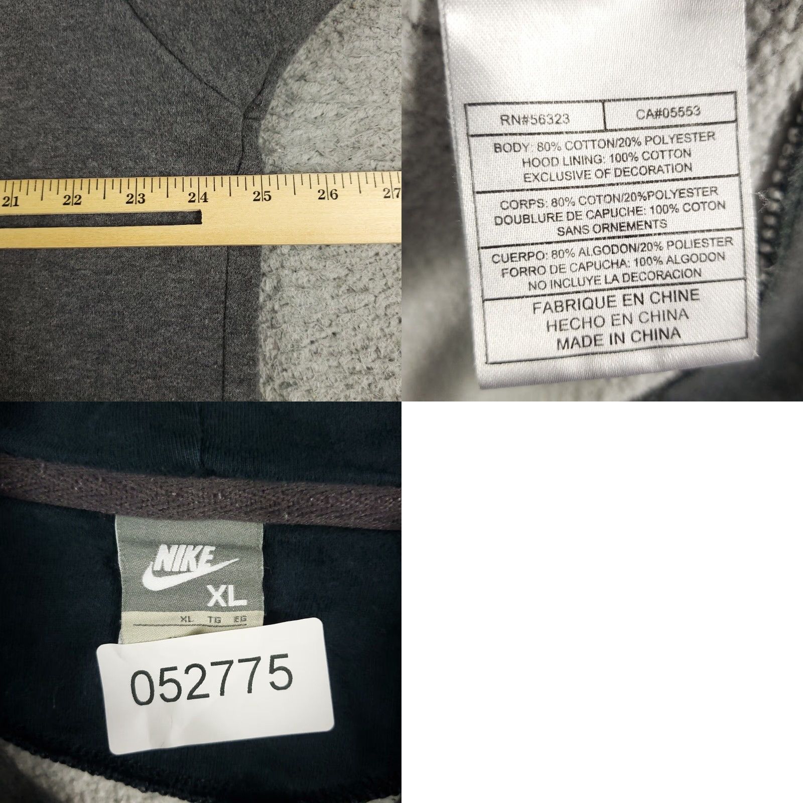 Nike VINTAGE Nike Men Hoodie Full Zip XL Gray Sweatshirt 90s Sports Fashion Size US XL / EU 56 / 4 - 8 Thumbnail