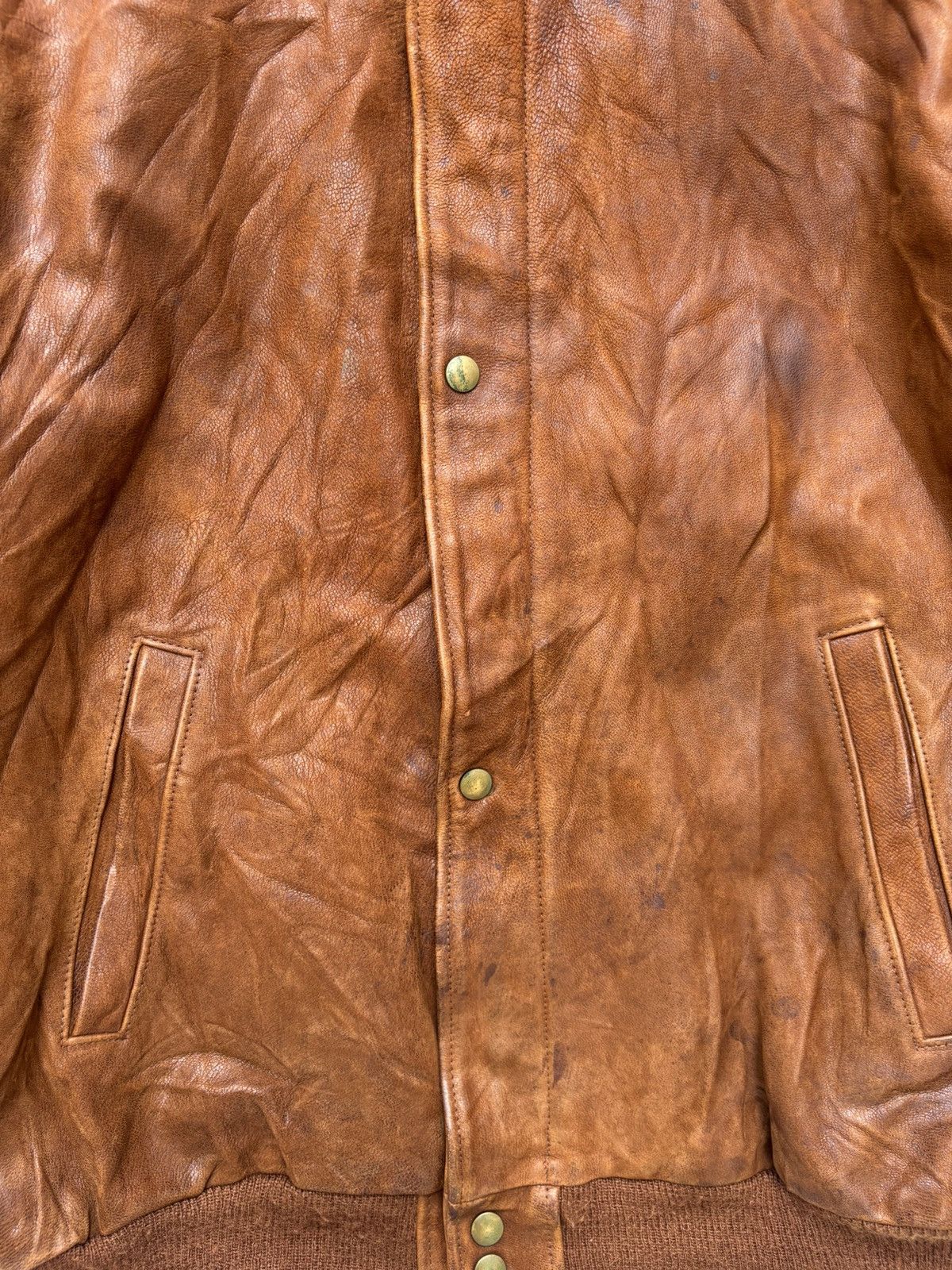 Golden Bear 1980s Golden Bear Cognac Bomber Leather Jacket Size US XL / EU 56 / 4 - 6 Thumbnail