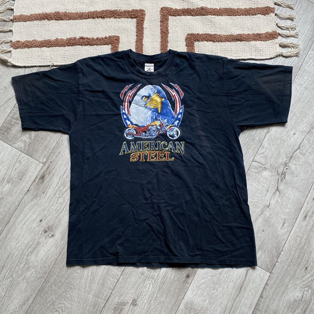 Harley Davidson VINTAGE AMERICAN STEEL EAGLE BIKERS T SHIRT Size US XL / EU 56 / 4 - 1 Thumbnail