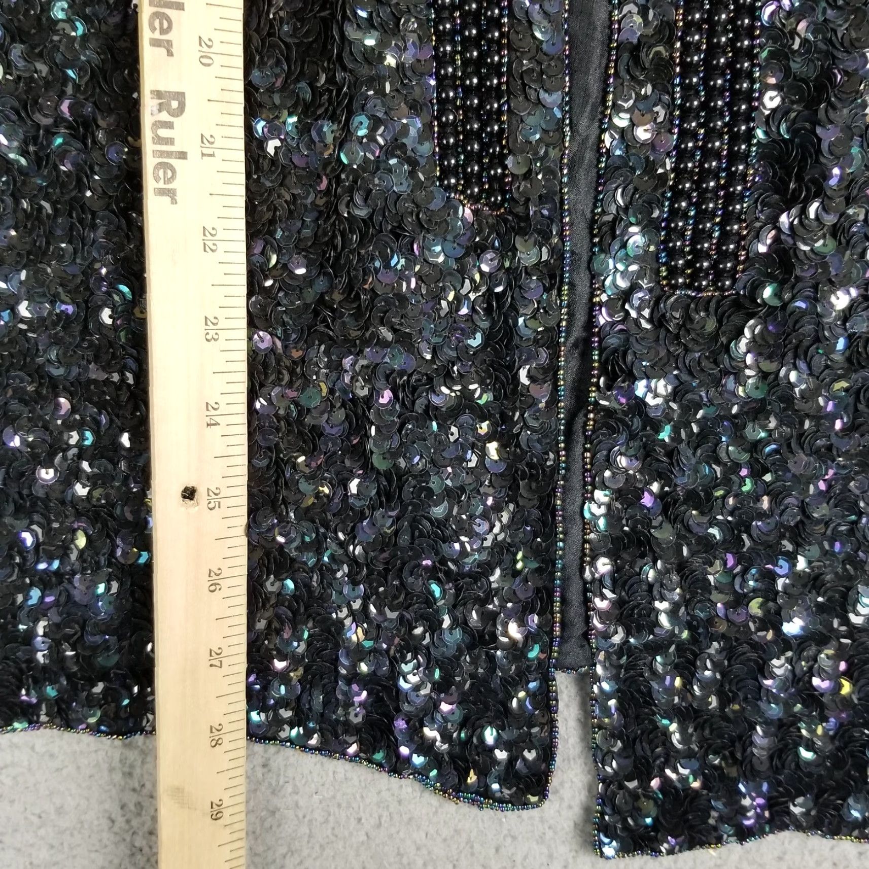 Vintage VINTAGE Boho Sequin Kimono Jacket Women Large Black All Seasons Geometric 20X29 Size 36" / US 14 / IT 50 - 5 Thumbnail