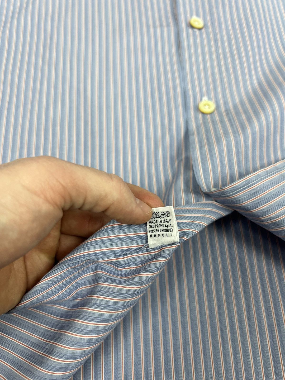 Kiton Kiton Napoli Dress Shirt Cotton Blue Size US L / EU 52-54 / 3 - 12 Thumbnail