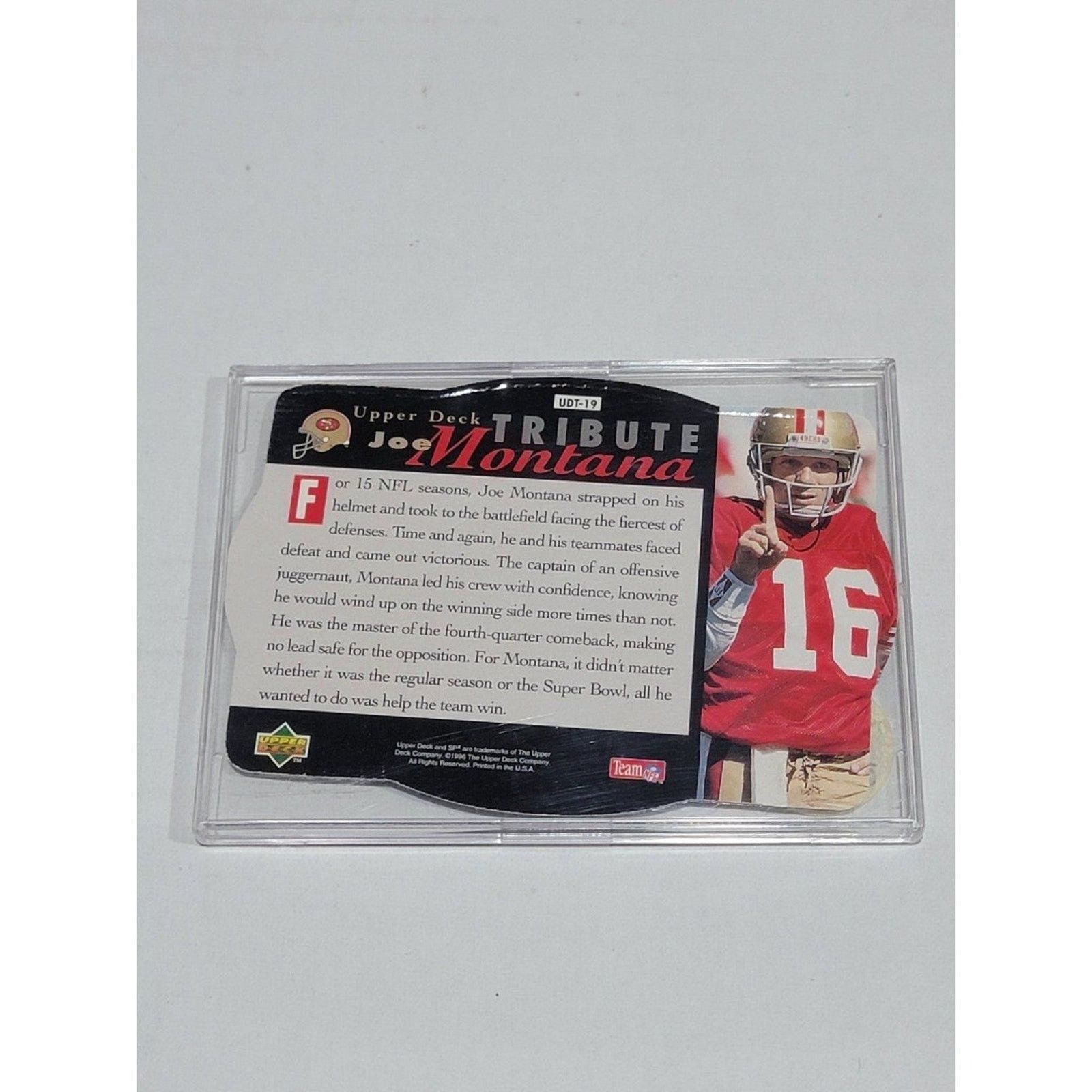 NFL Joe Montana 1996 SPx #UDT19 Tribute in Mint Condition Size ONE SIZE - 2 Thumbnail