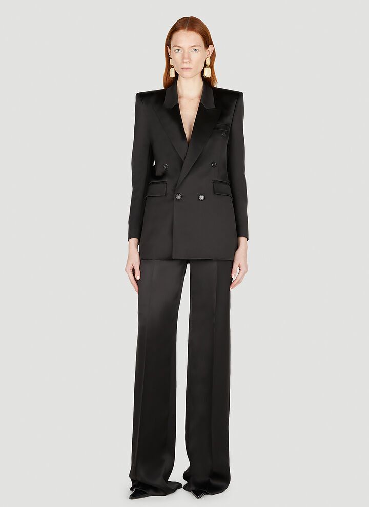 Saint Laurent Paris o1bcso1str1224 Jacket In Silk Satin in Black Size M / US 6-8 / IT 42-44 - 2 Thumbnail
