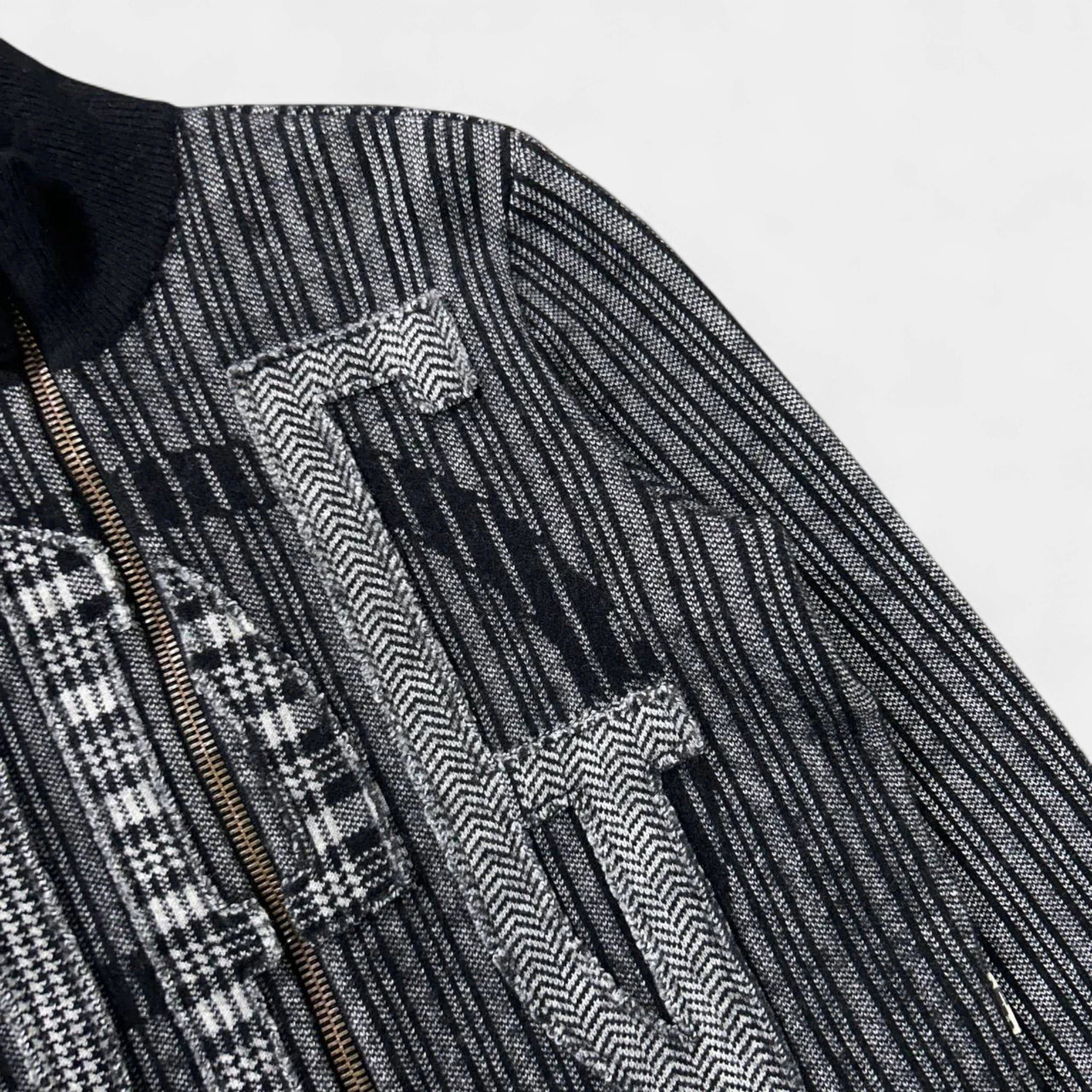 Jean Paul Gaultier 90s Textured Striped Knit Jacket