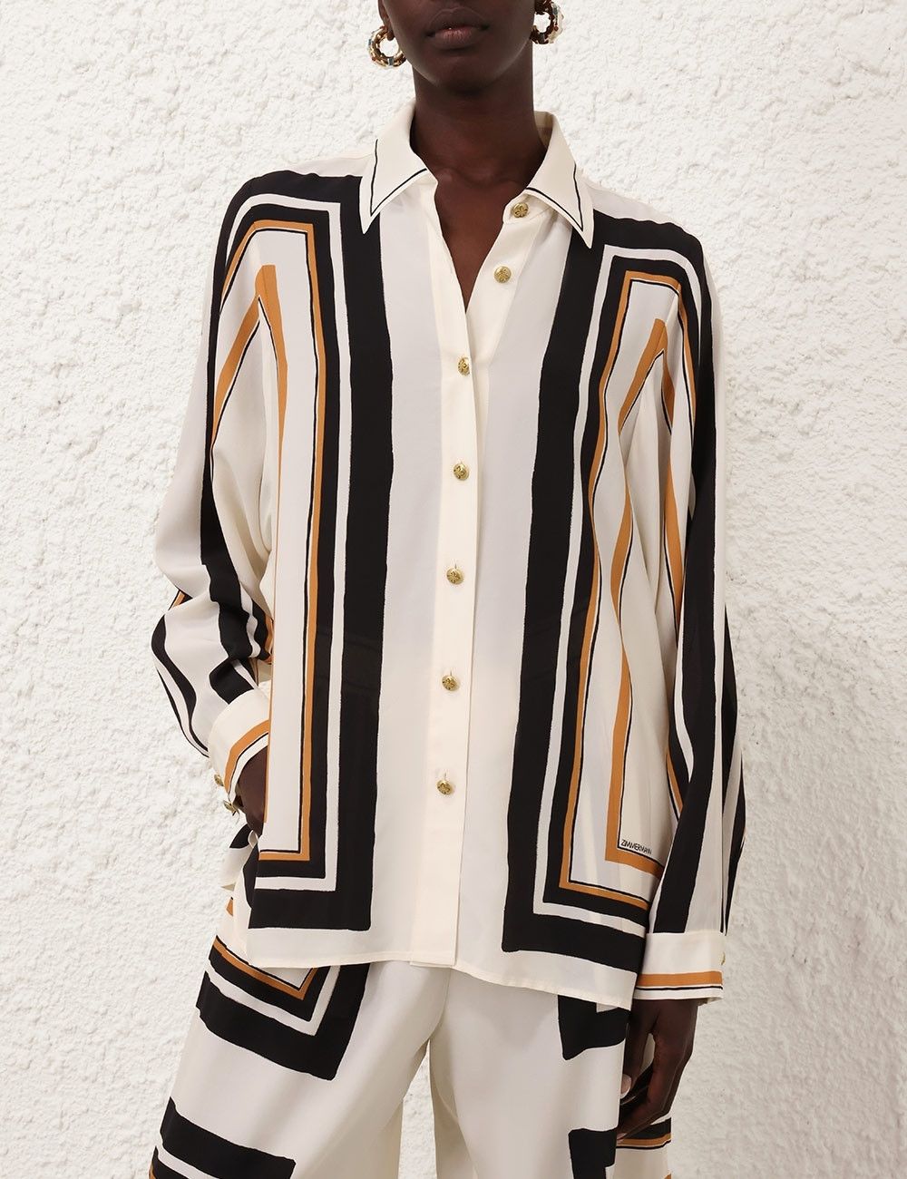 Zimmermann oc11z1025 Oversized Shirt in Multicolor Size M / US 6-8 / IT 42-44 - 2 Thumbnail
