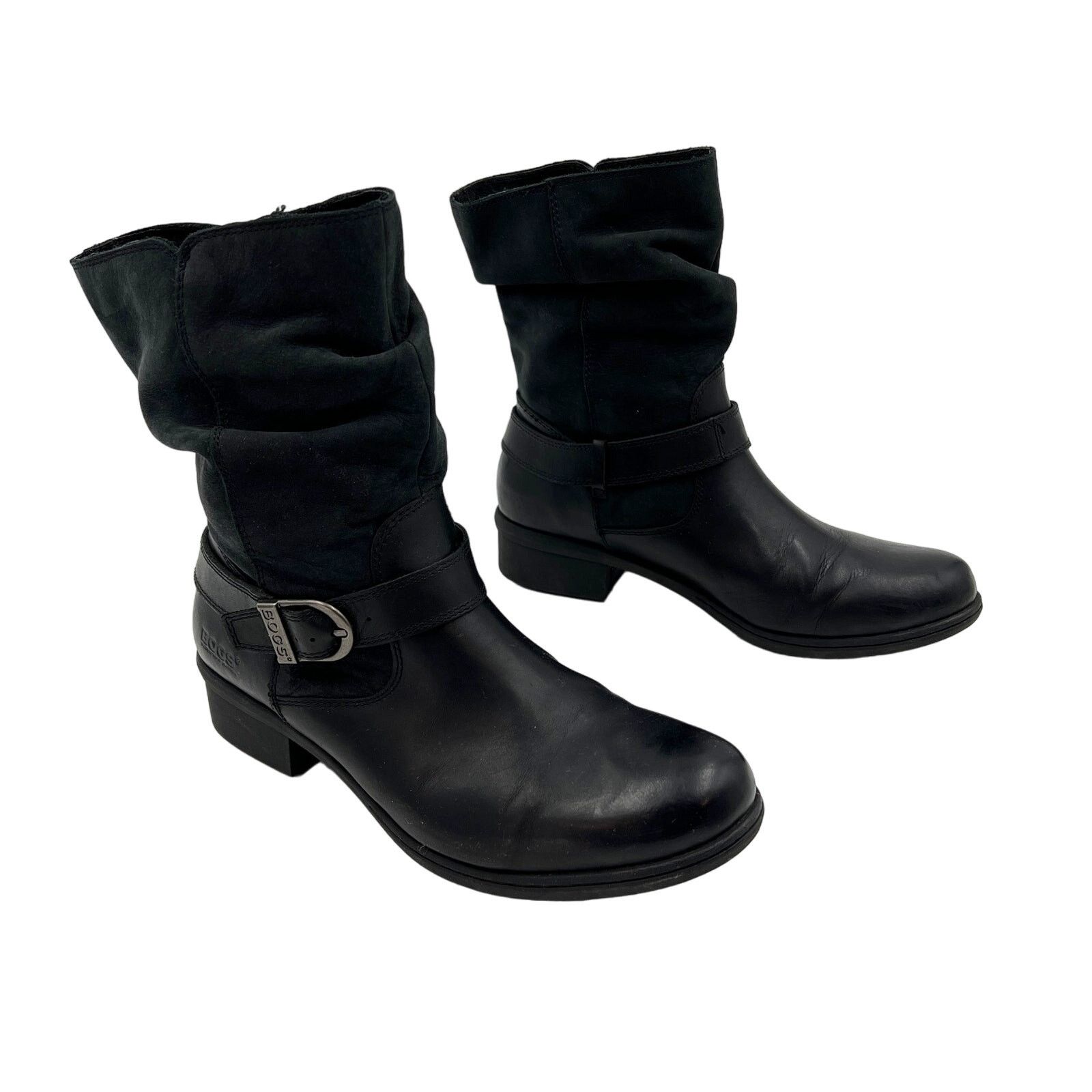 Other Bogs Carly Boots Waterproof Black Leather Ankle Booties Size US 9.5 / IT 39.5 - 7 Thumbnail