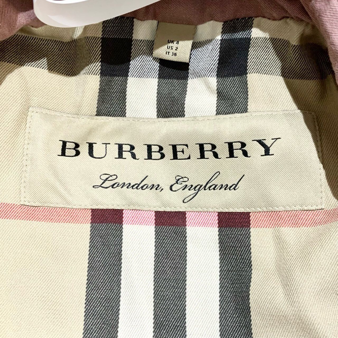 Burberry Burberry Womens Pink Cotton Double-Breasted Trench Coat With Size XS / US 0-2 / IT 36-38 - 2 Thumbnail