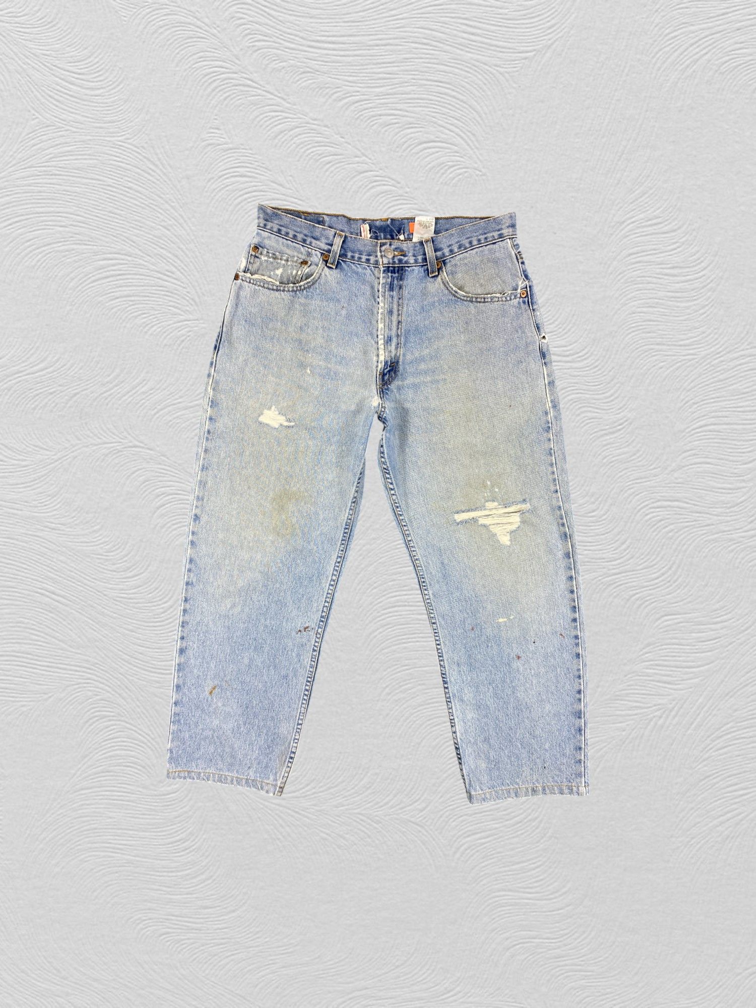 Levi's Dirty Light Blue Vintage Levi's 550 33x26.5 Denim -JN2171 Size US 33 - 1 Thumbnail