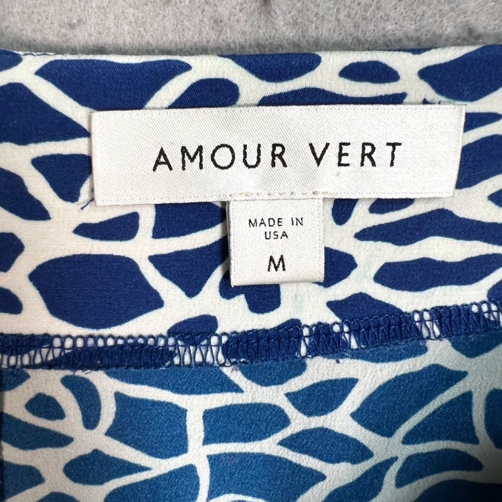 Vintage Amour Vert Blue & White 100% Silk Tie-Front Skirt Size Medium Size 32" / US 10 / IT 46 - 3 Thumbnail