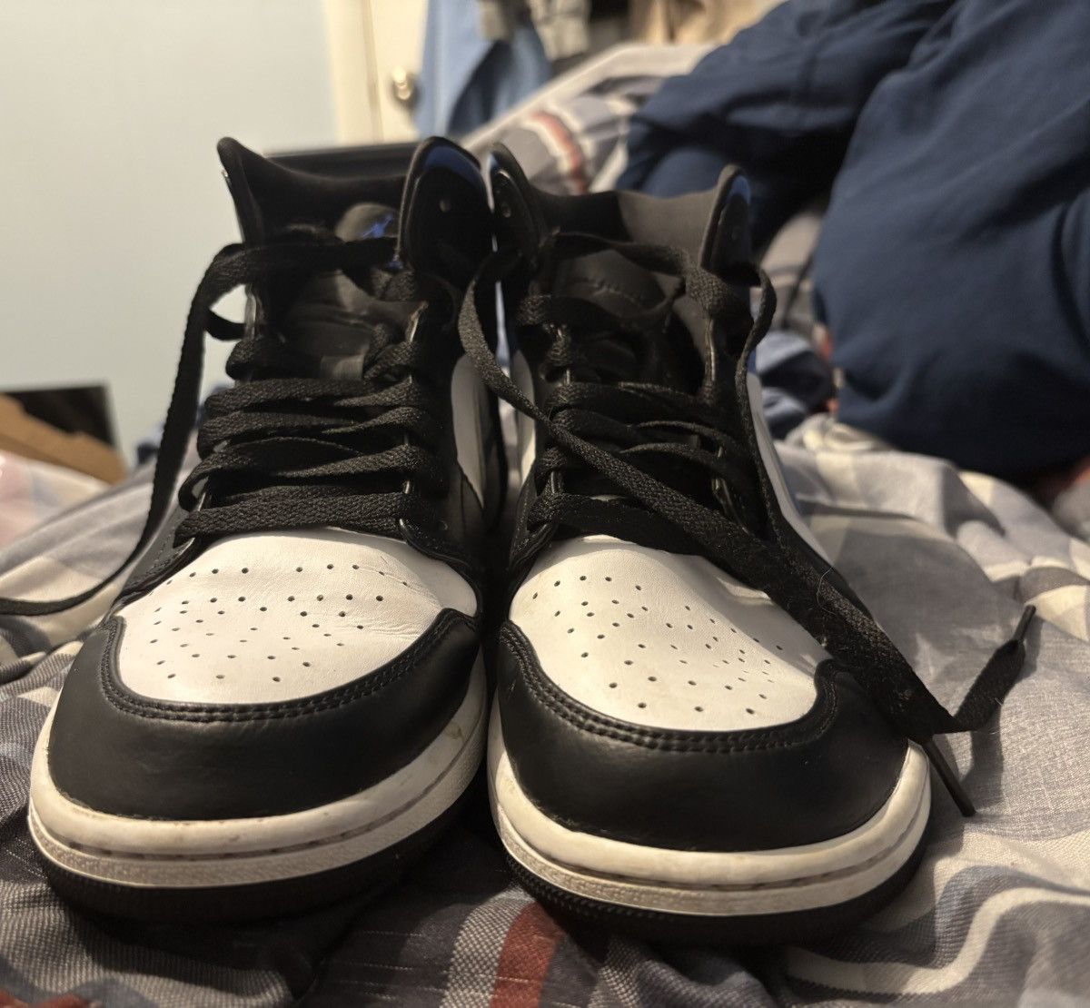 Jordan Brand Jordan Retro 1’s White Black Racer Blue Size US 10 / EU 43 - 5 Thumbnail