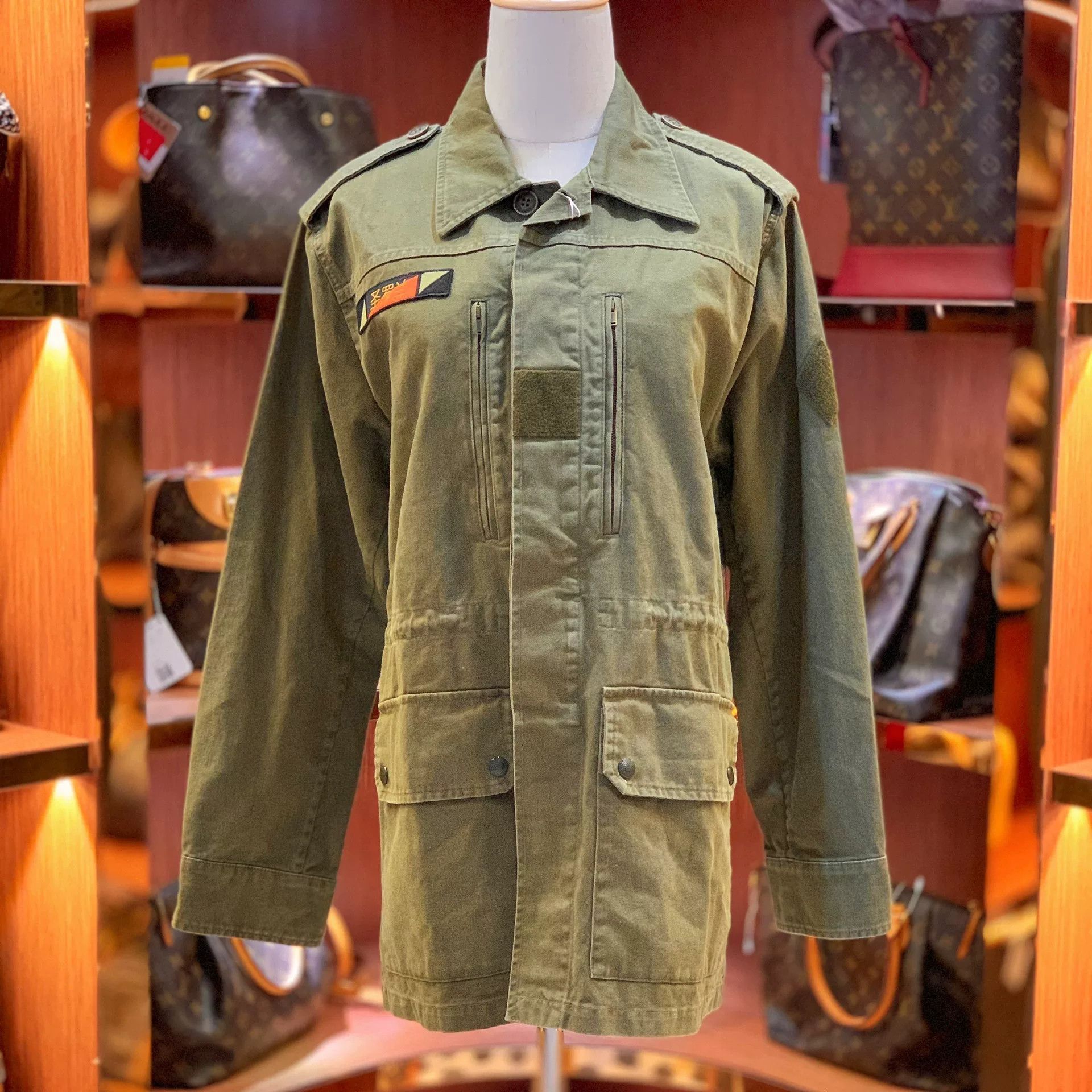 Saint Laurent Paris SAINT LAURENT Women's Olive Green Jacket Size S / US 4 / IT 40 - 1 Thumbnail