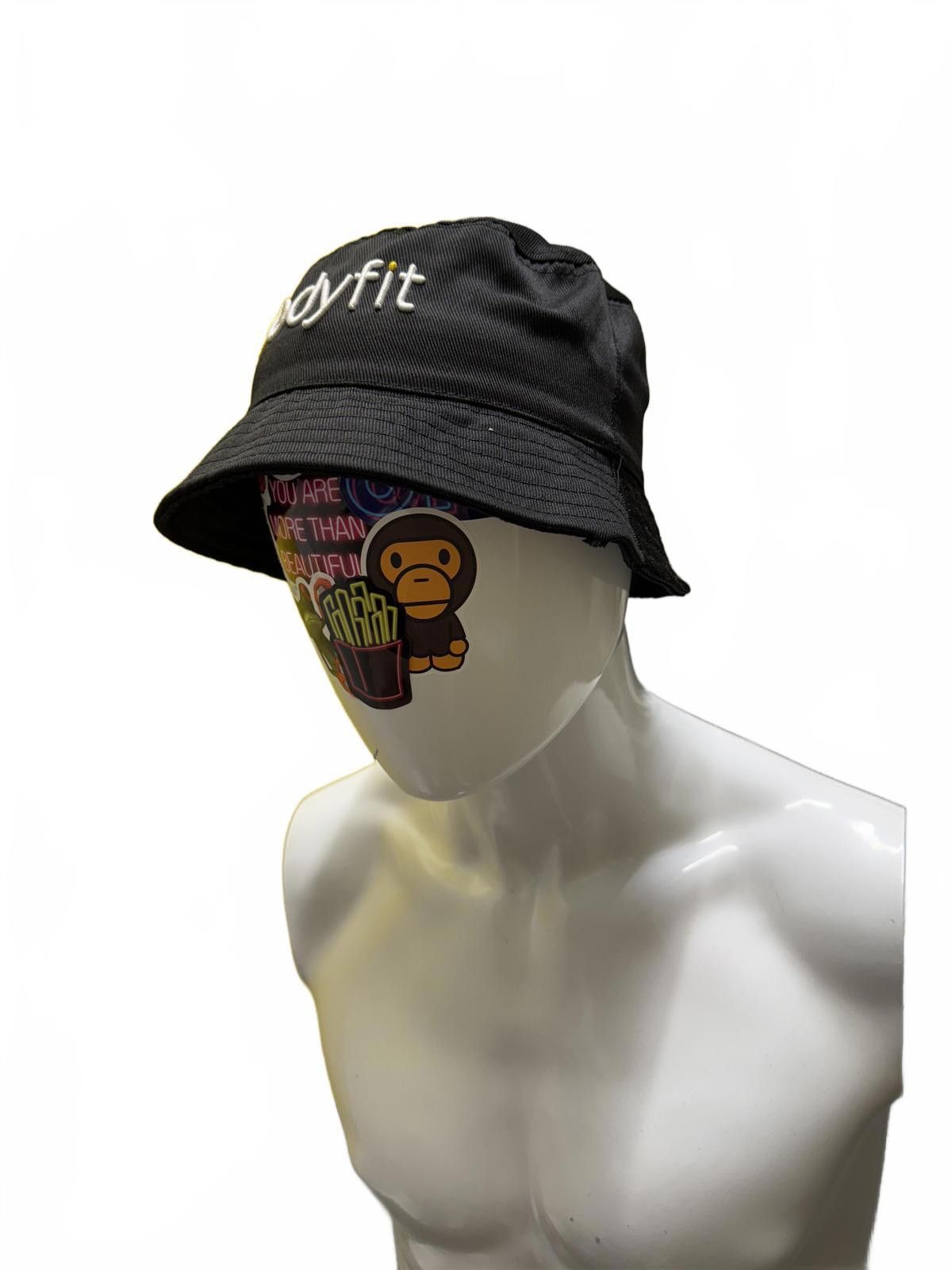 Designer Bodyfit Black Bucket Hat Size ONE SIZE - 4 Thumbnail