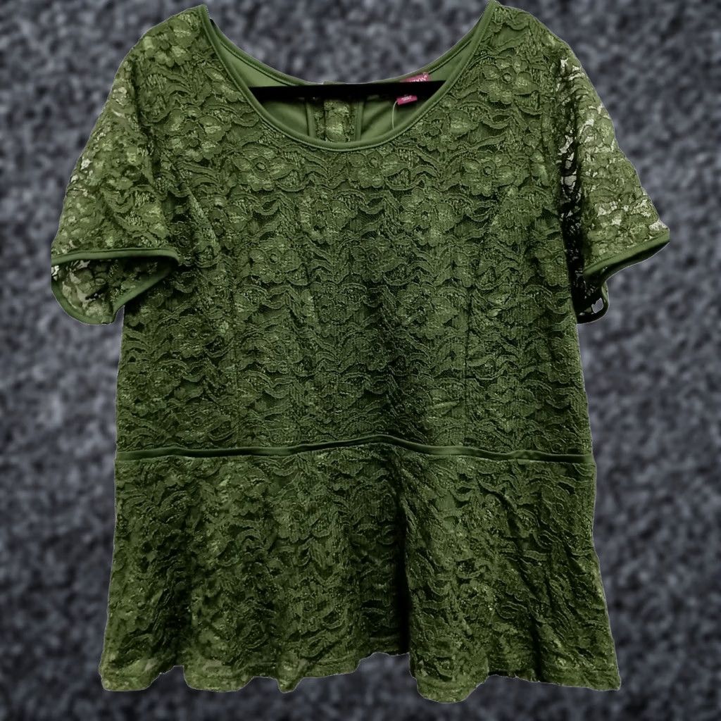 Vintage Jessica London Top Size 22 Green Lace Peplum Romantic Garden Fairy Womens Size 3XL / US 20-22 - 1 Thumbnail