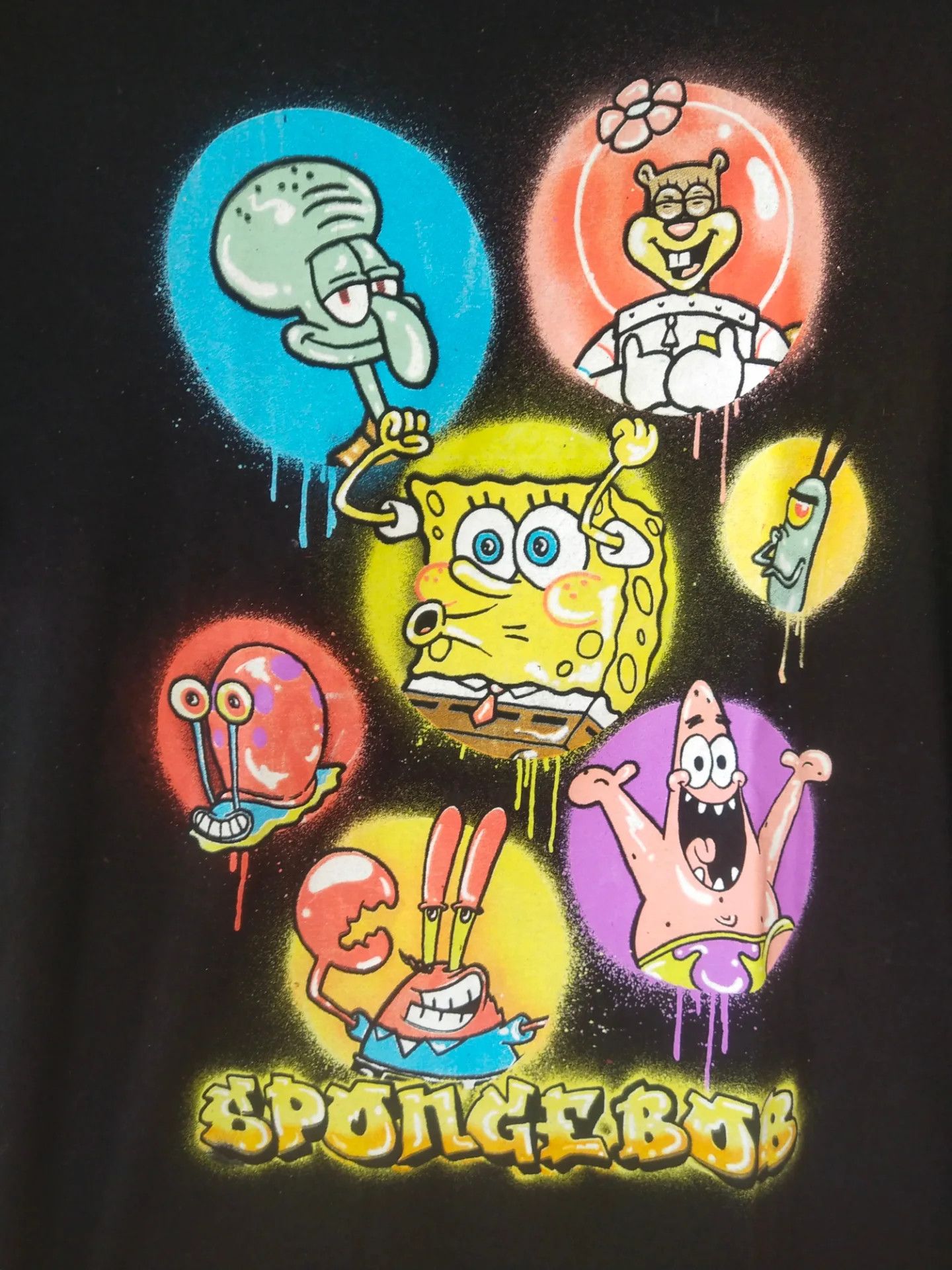 Nickelodeon SpongeBob SquarePants Graffiti Chara Art Cartoon Tee Size US L / EU 52-54 / 3 - 2 Thumbnail