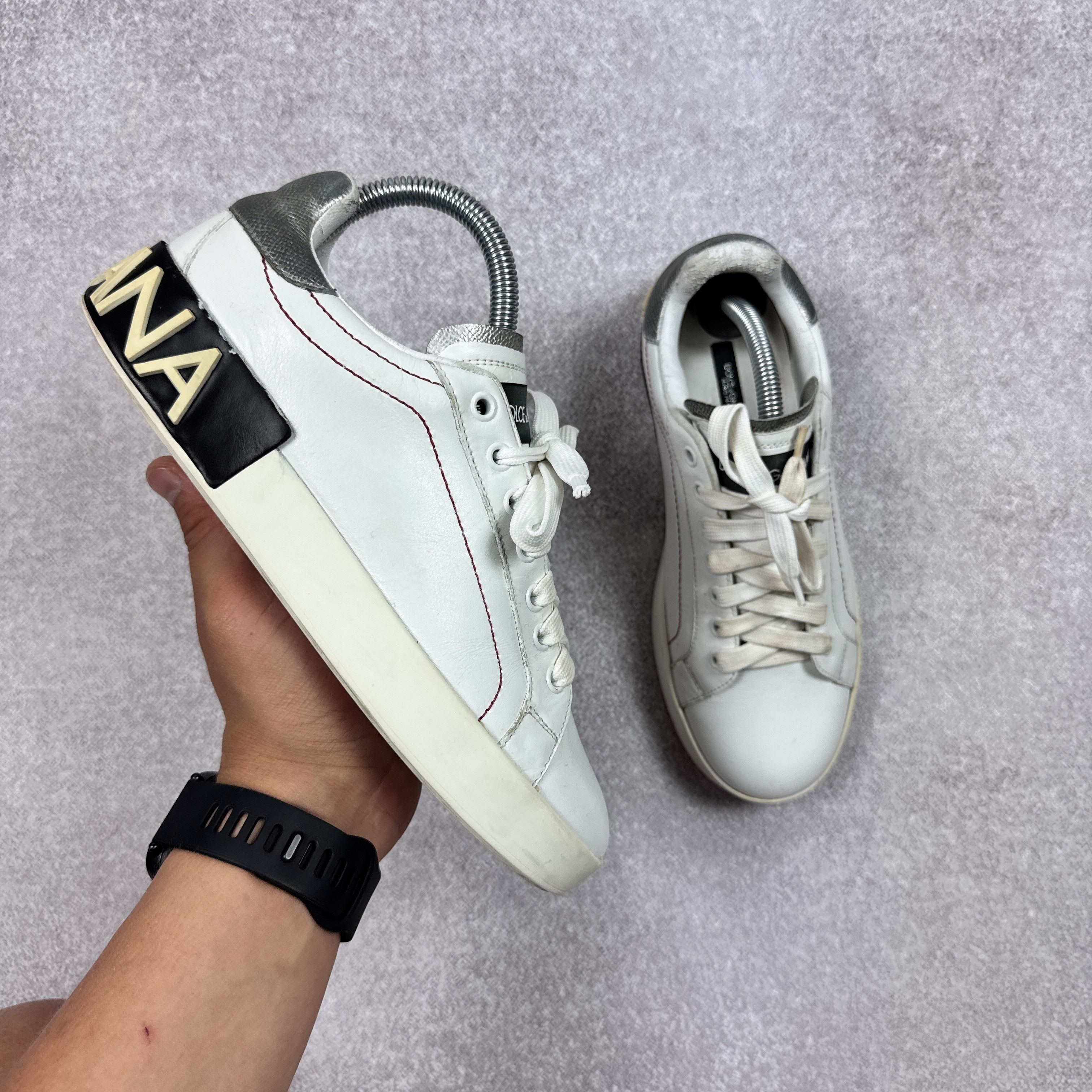 Dolce & Gabbana Women`s Dolce & Gabbana 1587 Leather Sneakers Size 38 / 24cm Size US 7 / IT 37 - 1 Thumbnail