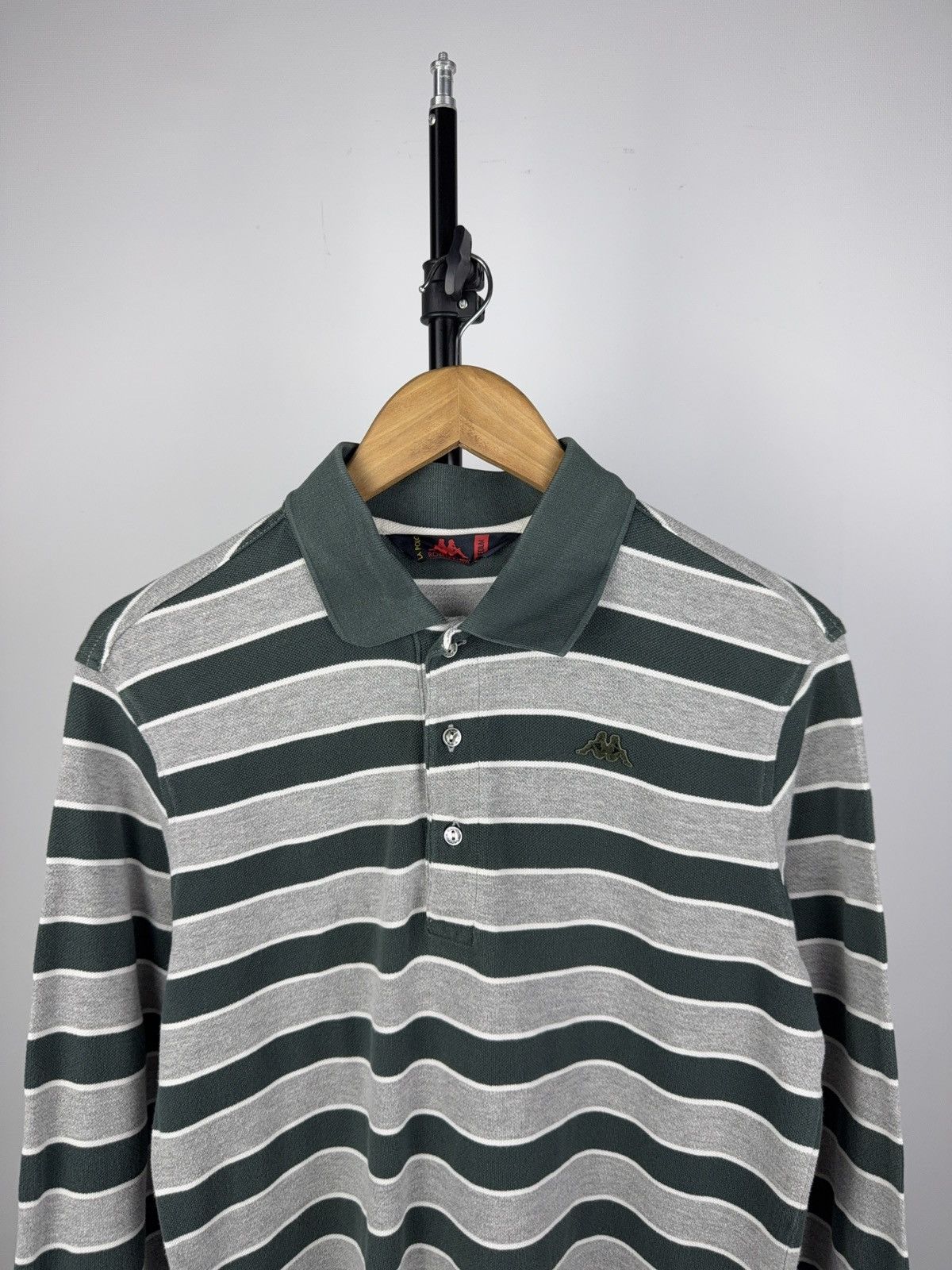 Kappa × Vintage Vintage Kappa La Polo Striped Long Sleeve Rugby Shirt Green Size US M / EU 48-50 / 2 - 2 Thumbnail