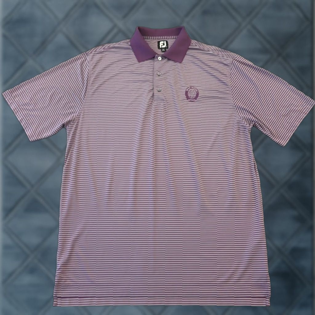 Footjoy FootJoy Polo Shirt Mens Large Purple Striped Short Sleeve Hat? Size US L / EU 52-54 / 3 - 1 Thumbnail