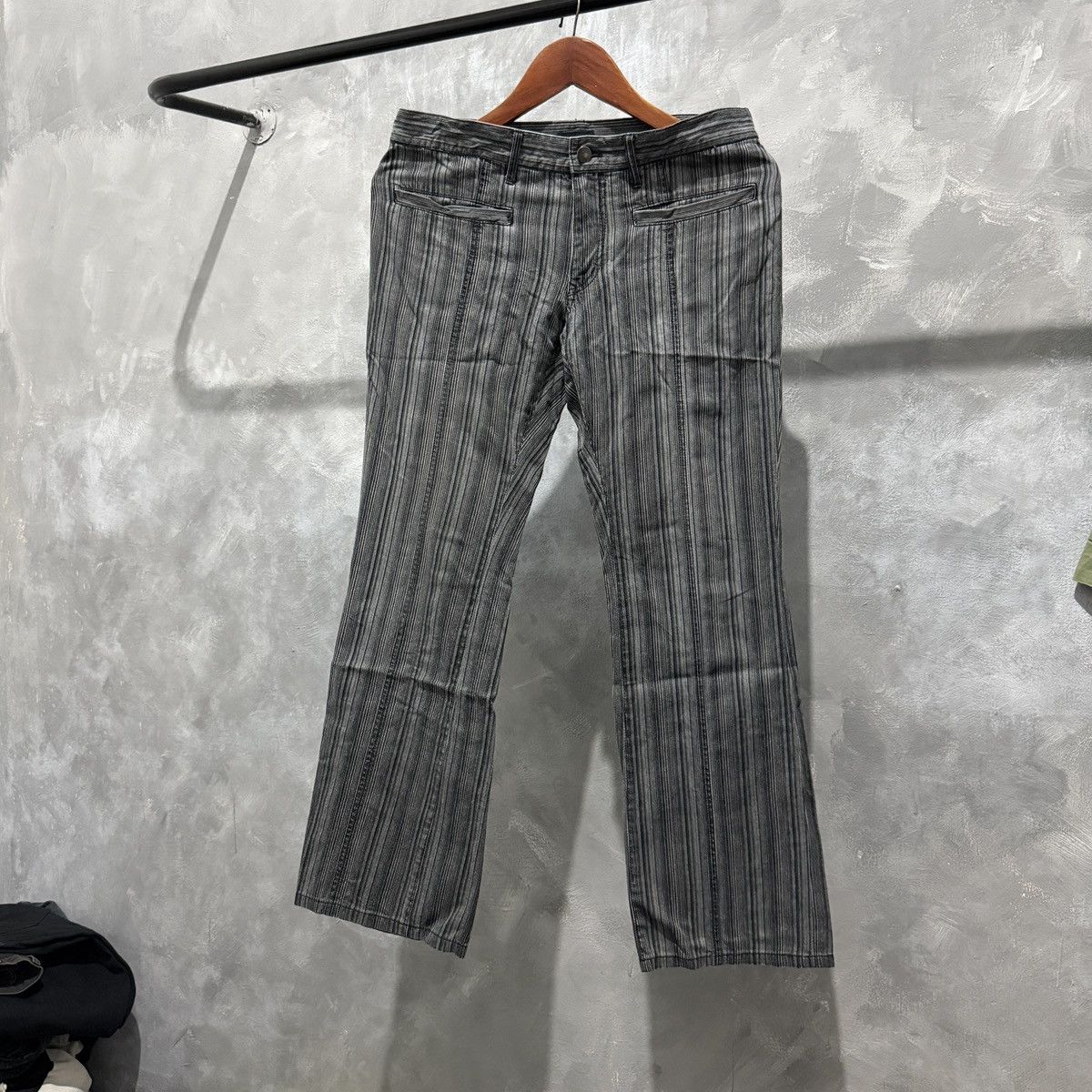 Tete Homme 2000s Tete Homme Flared Stripe Pants Size US 31 - 6 Thumbnail
