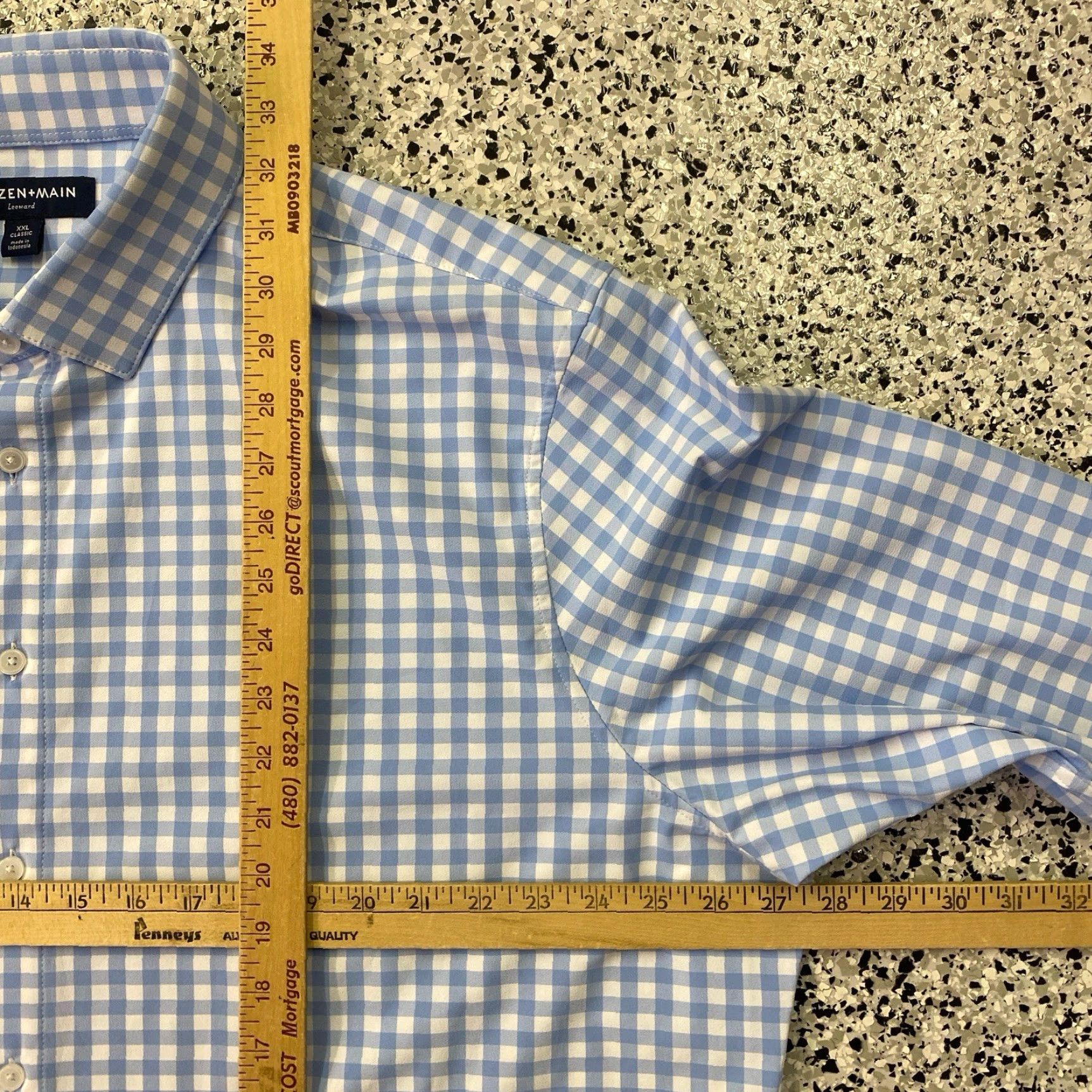Mizzen+Main Mizzen+Main Button-Up Shirt Men 2XL Blue Check Leeward Trim Fit Stretch Shirt Size US XXL / EU 58 / 5 - 3 Thumbnail