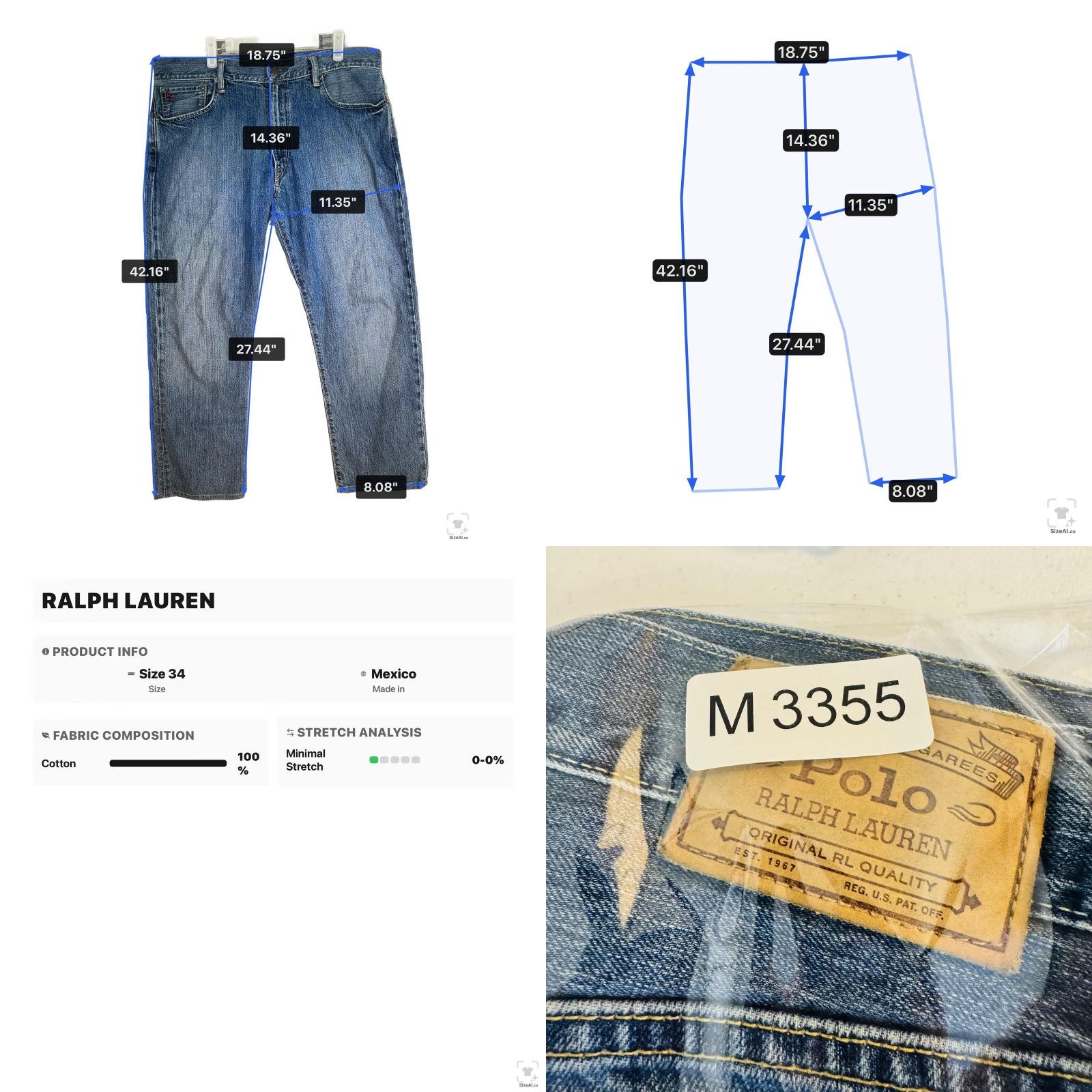 Polo Ralph Lauren Polo Ralph Lauren Jeans 34x30 Thompson Relaxed Straight Denim Blue Medium Wash Mens Size US S / EU 44-46 / 1 - 9 Thumbnail