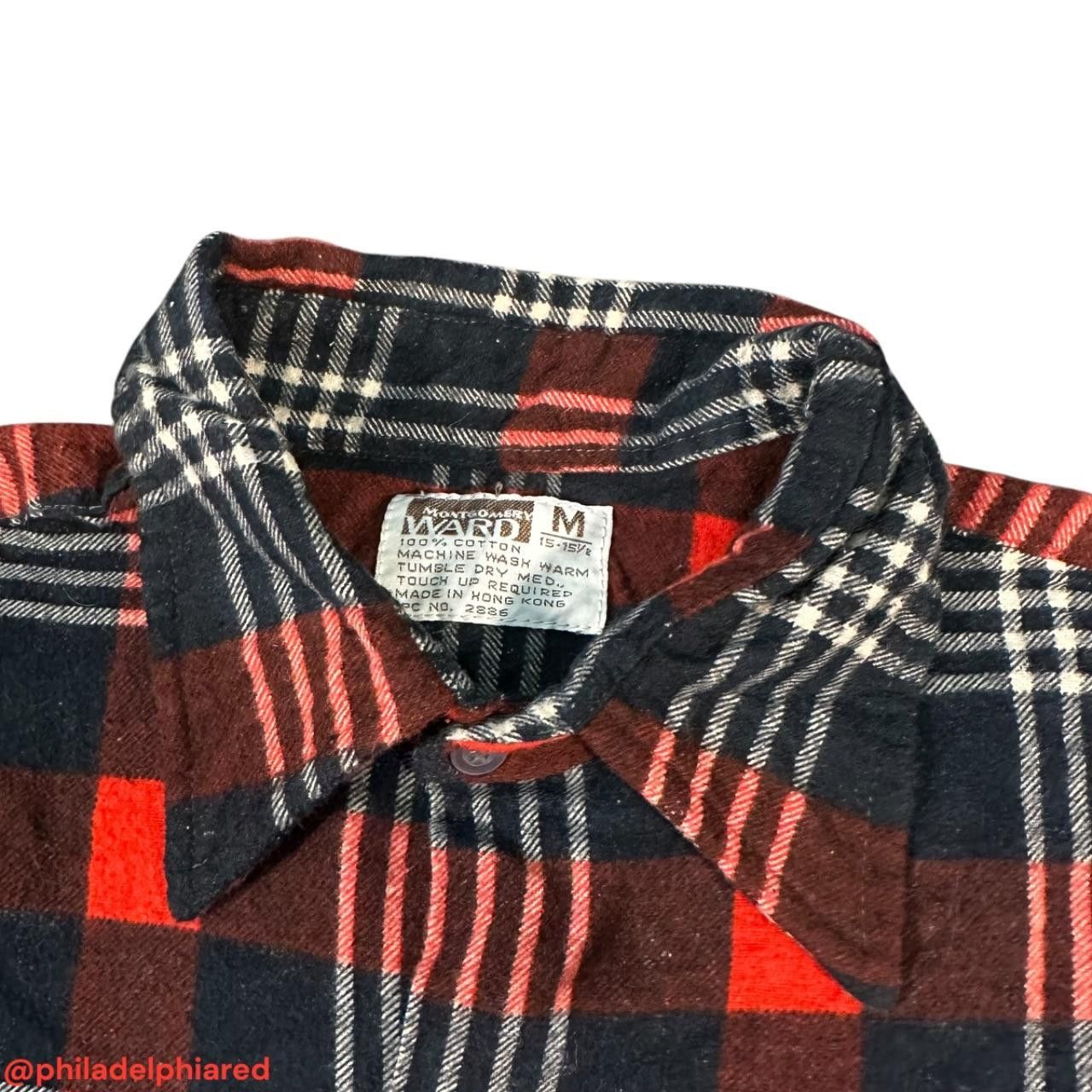 Designer Vintage 1970s Montgomery Ward Flannel casual shirt Medium Size US M / EU 48-50 / 2 - 4 Thumbnail