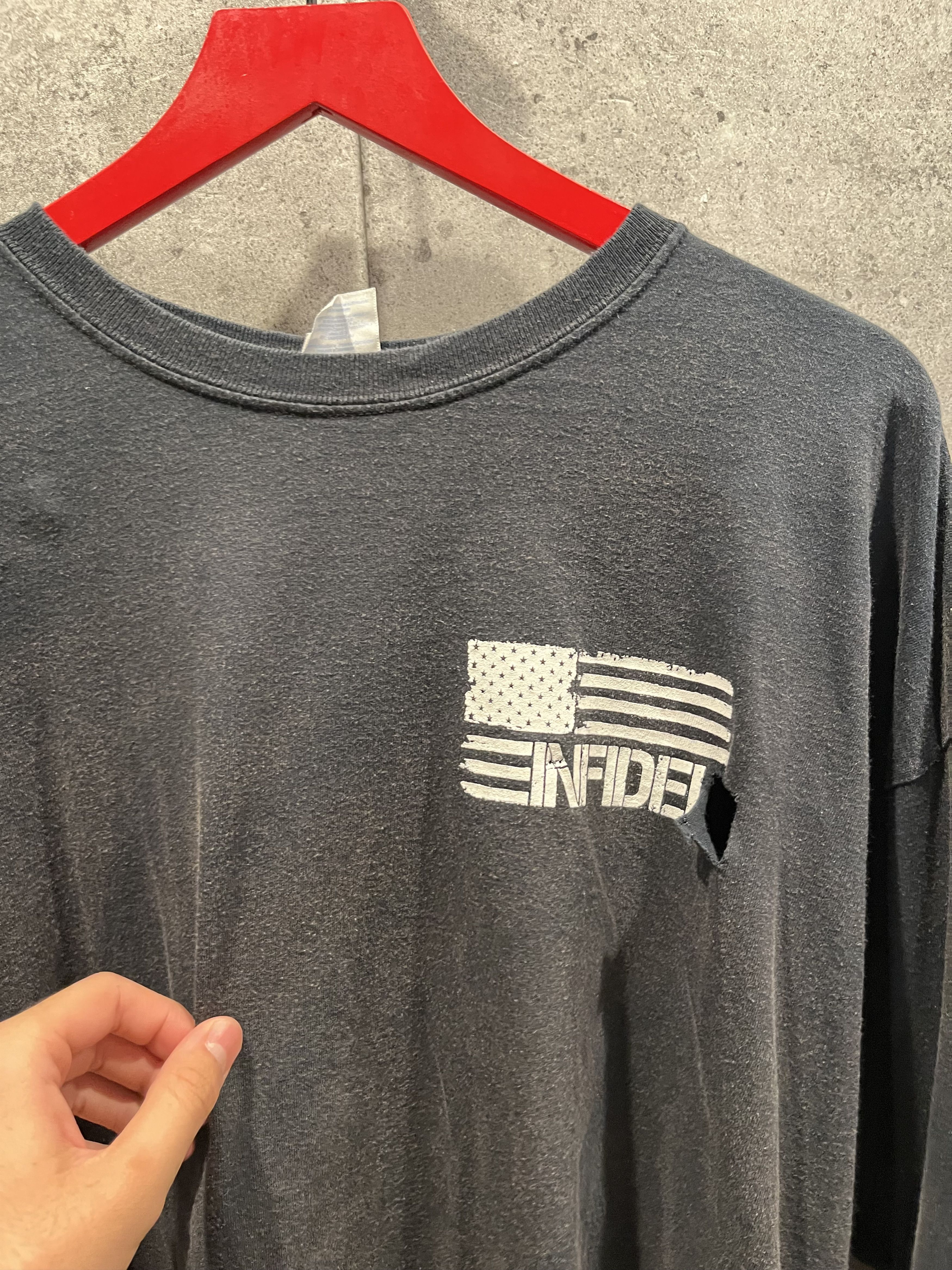 Vintage Vintage thrashed sun faded infidel longsleeve t shirt Size US XXL / EU 58 / 5 - 3 Thumbnail