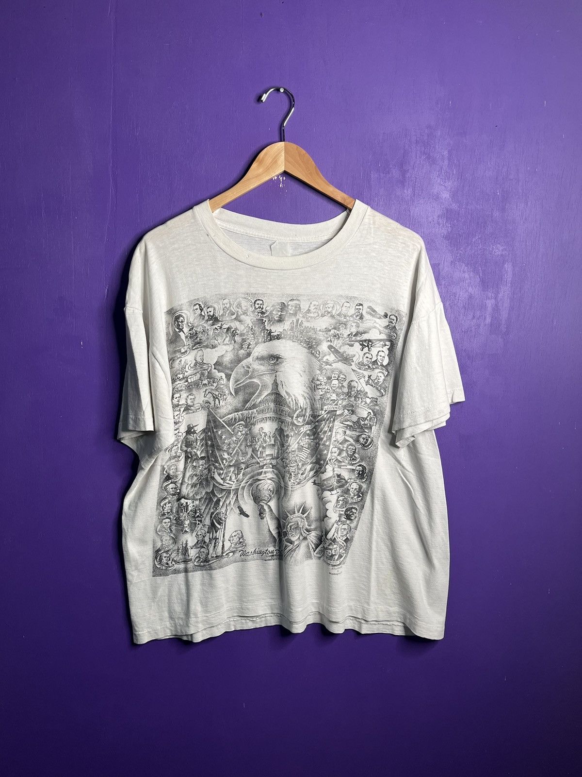 Vintage Vintage 1993 Washington DC American monuments t-shirt Size US XL / EU 56 / 4 - 1 Thumbnail